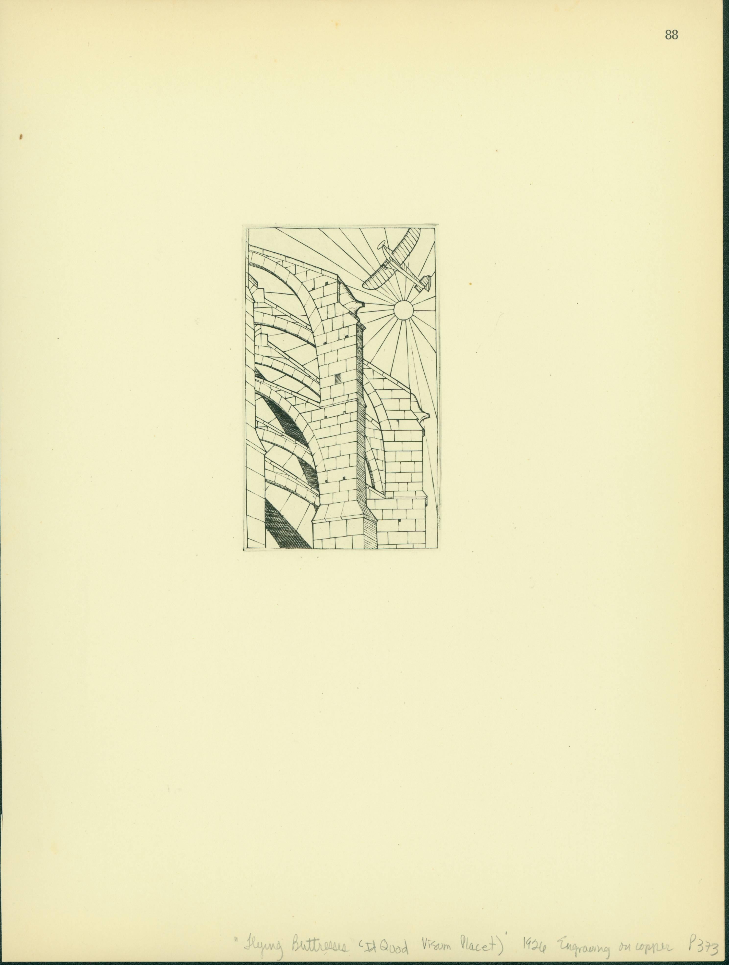 Flying Buttresses (Id Quod Visum Placet) - Print by Eric Gill