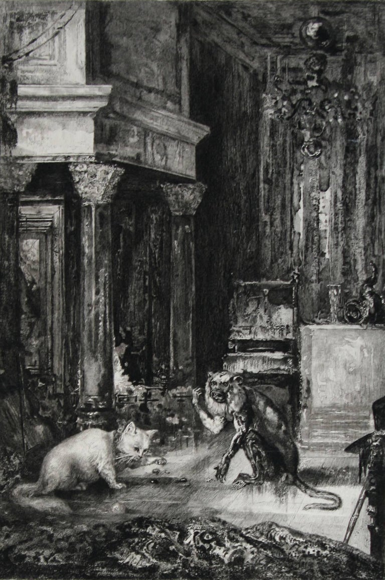 Felix Bracquemond Le Singe Et Le Chat The Monkey And The Cat For Sale At 1stdibs