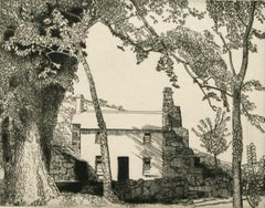 Cottage and Stone Wall. 