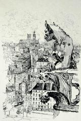 Gargoyle of Paris (after Joseph Pennell, N.A. 1857-1926)