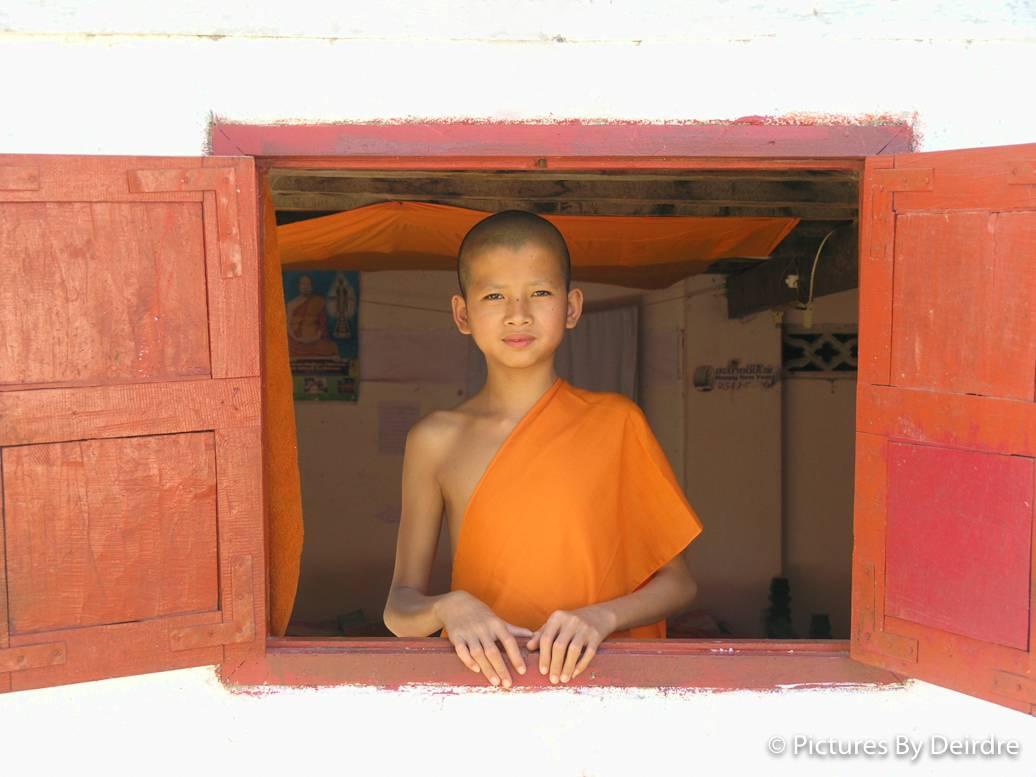 Novice Mönch in Luang Prabang, Laos,  Am 14. Dezember 2008