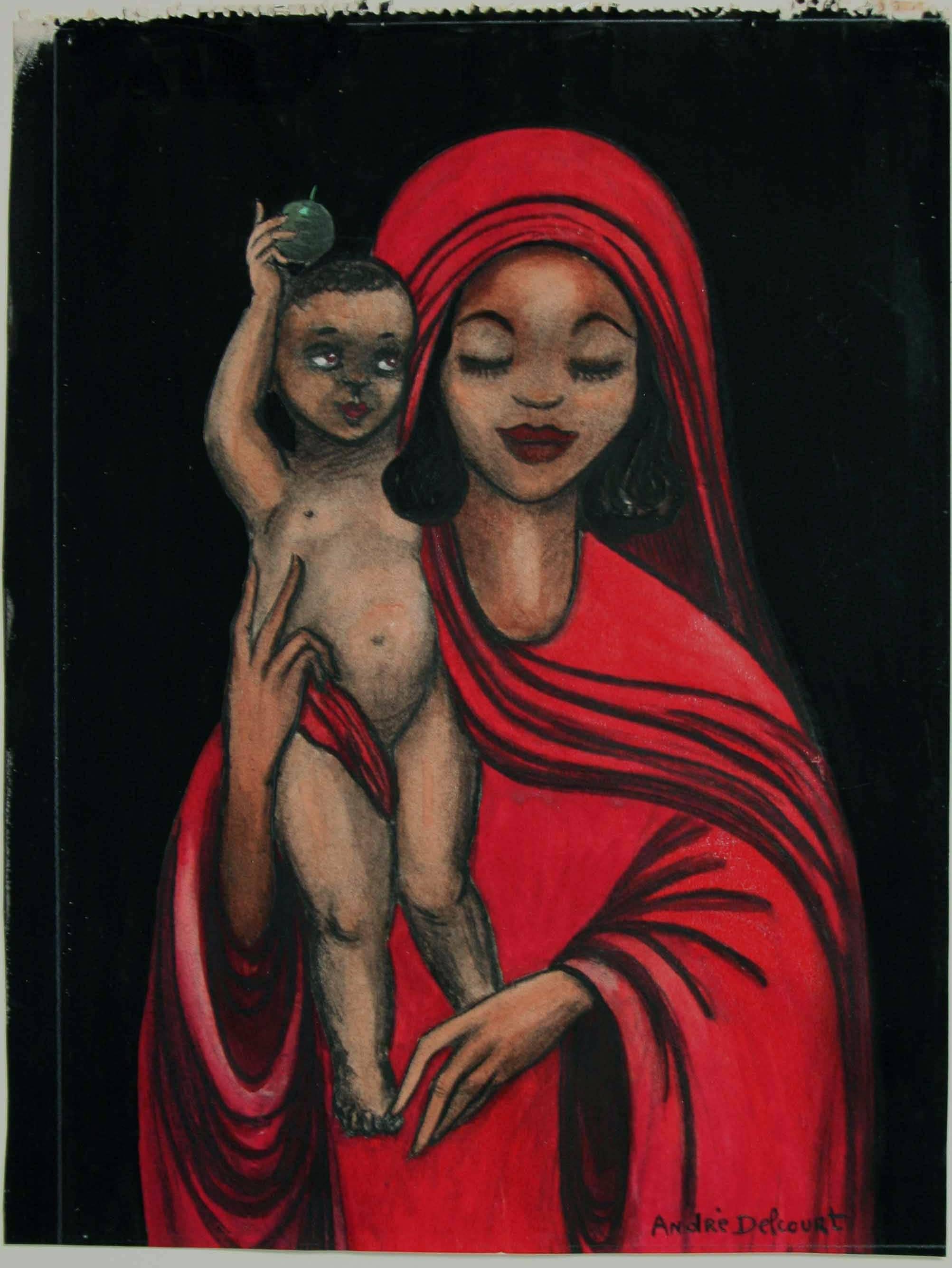 Black Madonna - Print by Delcourt, André.
