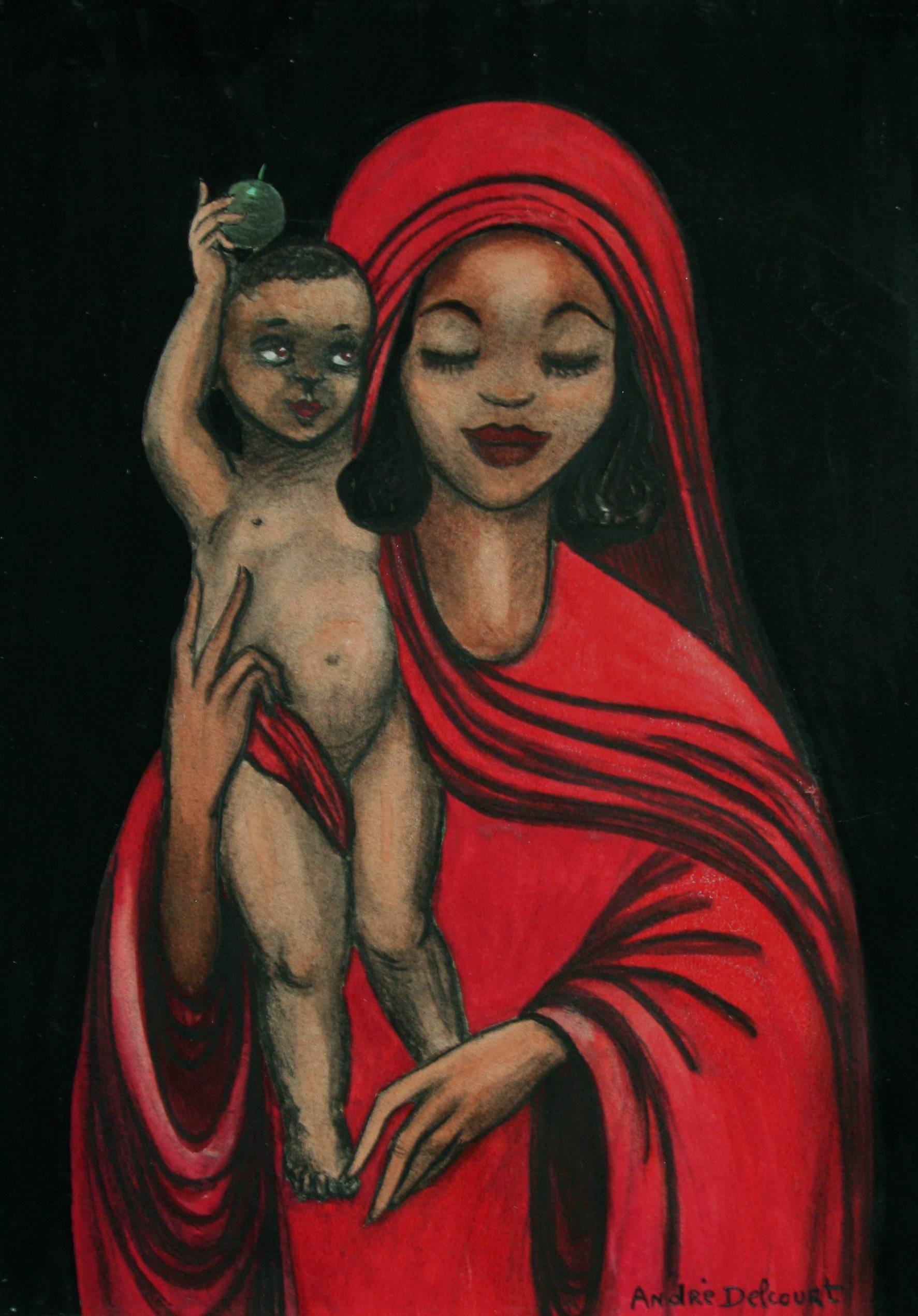 Delcourt, André. Figurative Print - Black Madonna