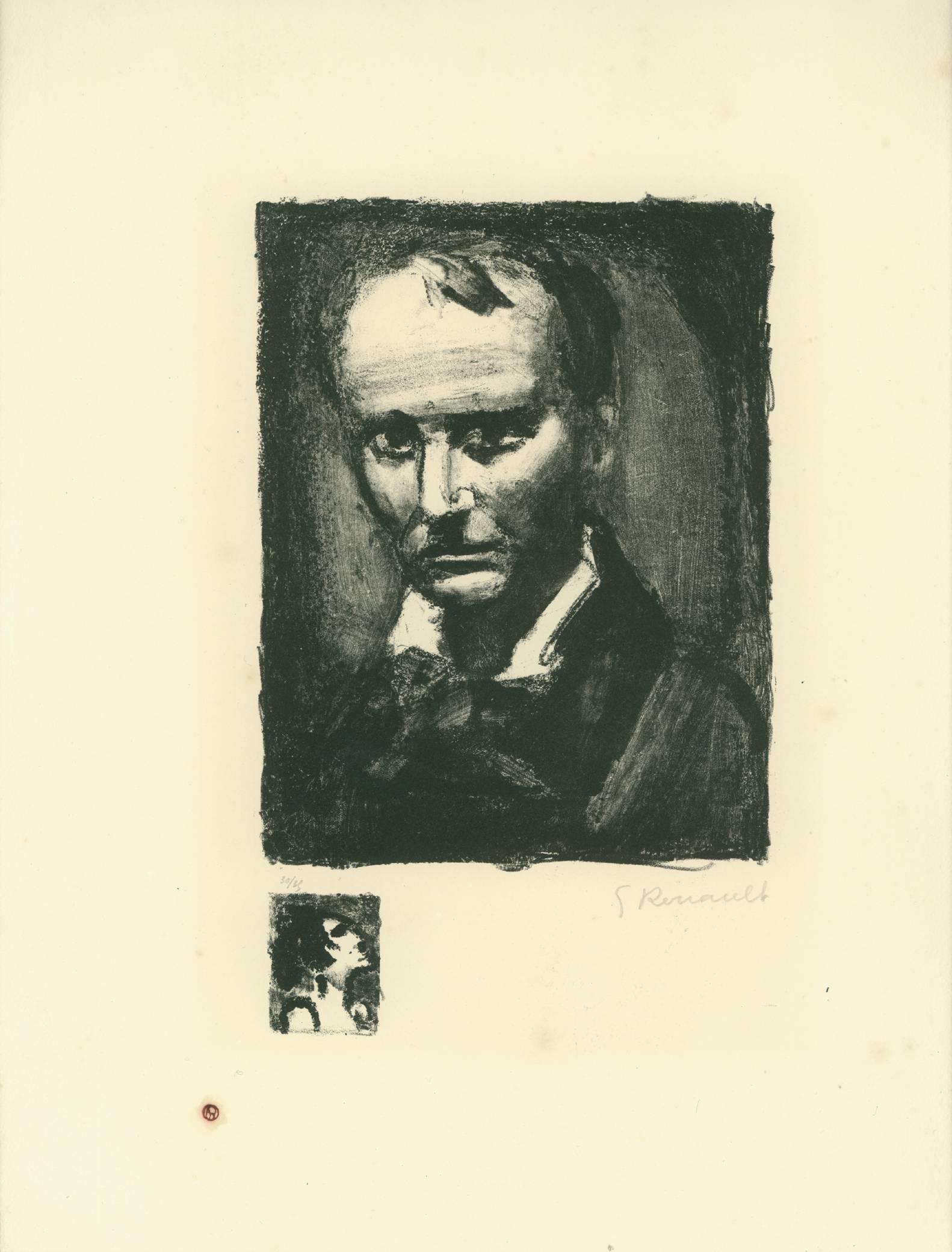 Portrait of Charles Baudelaire. - Print by Georges Rouault
