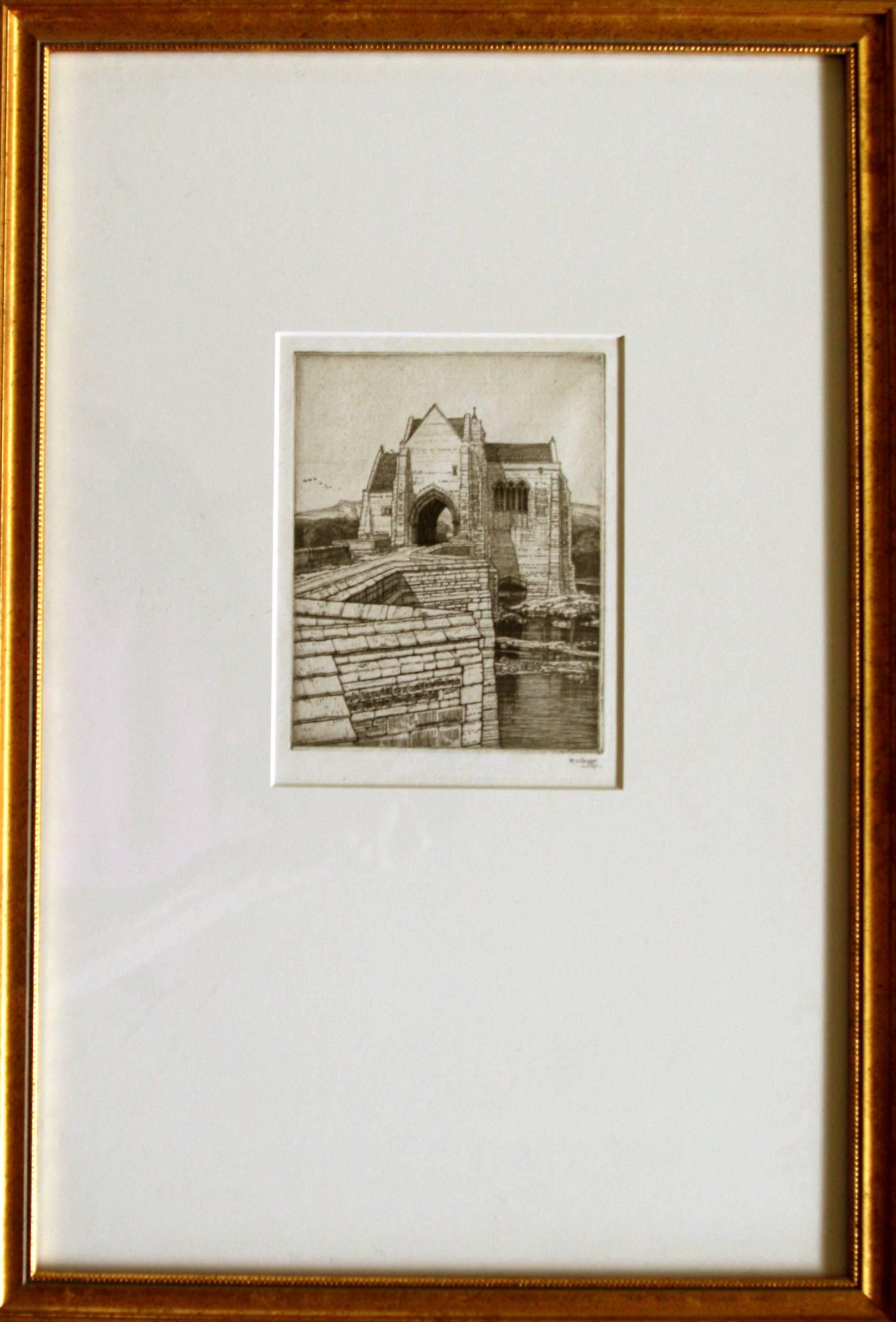 Frederick Landseer Griggs, R.A., R.E. Landscape Print - St. Botolph's Bridge (No. 1).