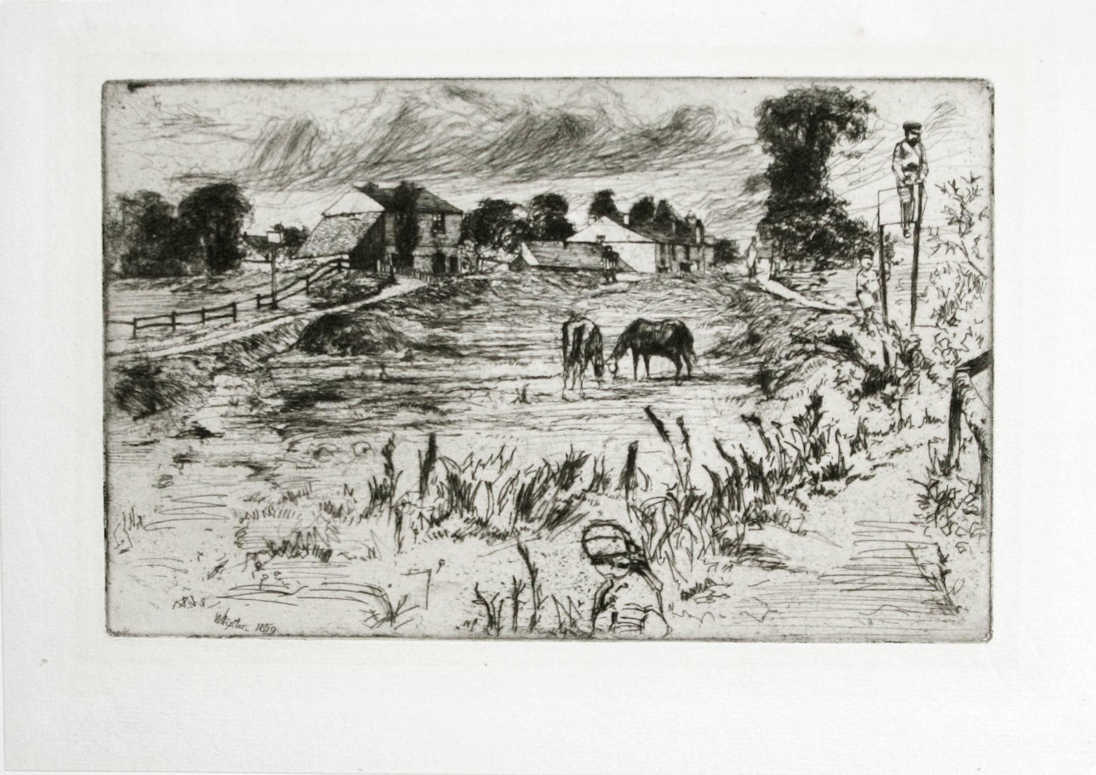 Landscape with Horses. - Print by James Abbott McNeill Whistler