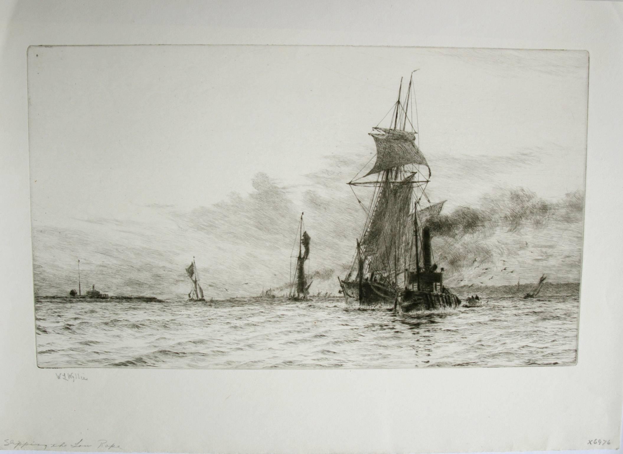 Slipping the Tow Ropes. - Print by William Lionel Wyllie, R.A., R.I., R.E.