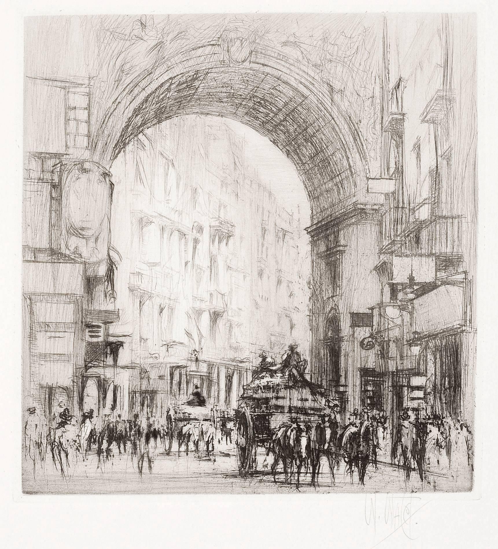 Arc San Carlo, Naples.  - Print by William Walcot, R.E., Hon.R.I.B.A.