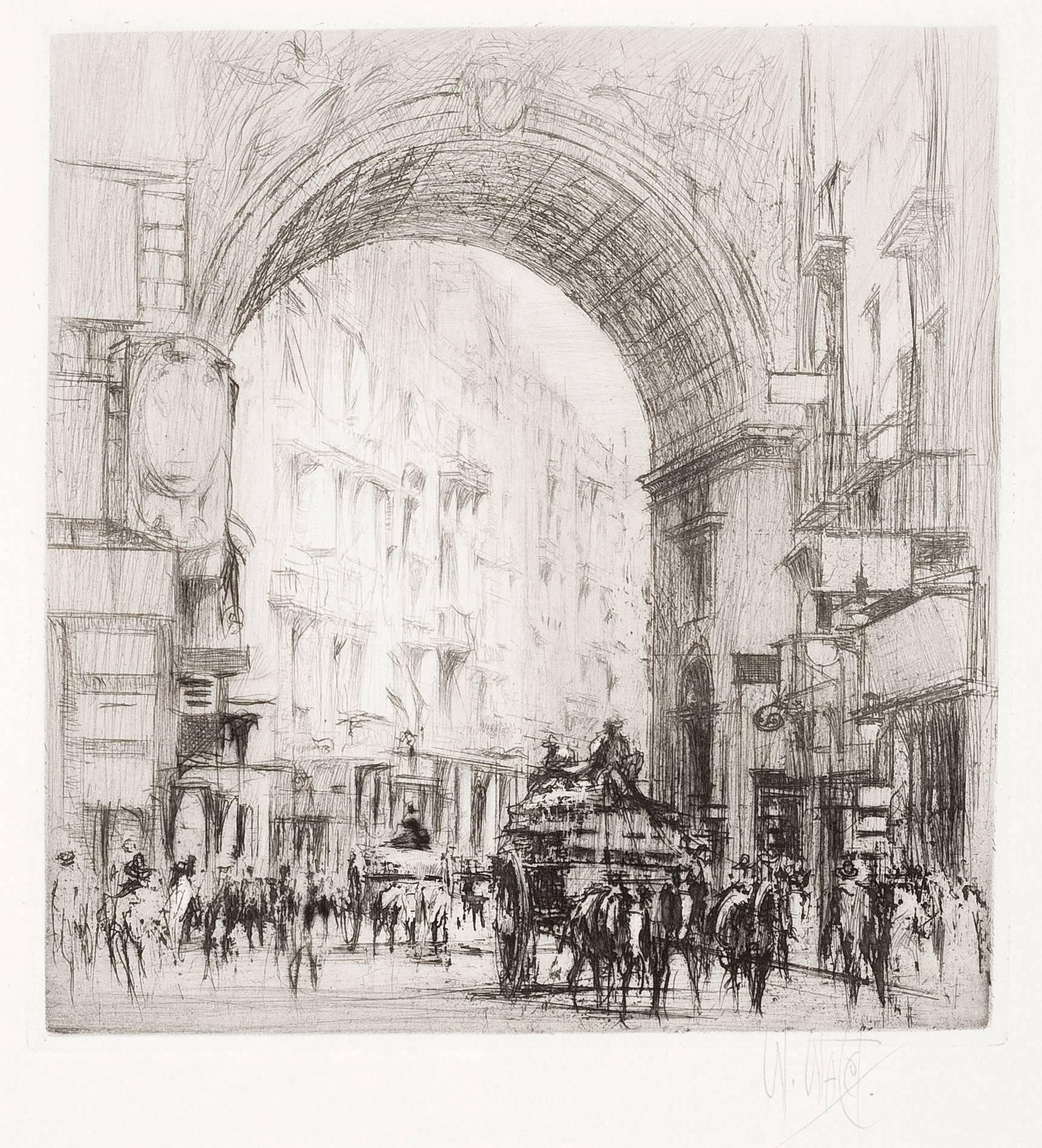 Arc San Carlo, Naples. - Print by William Walcot, R.E., Hon.R.I.B.A.