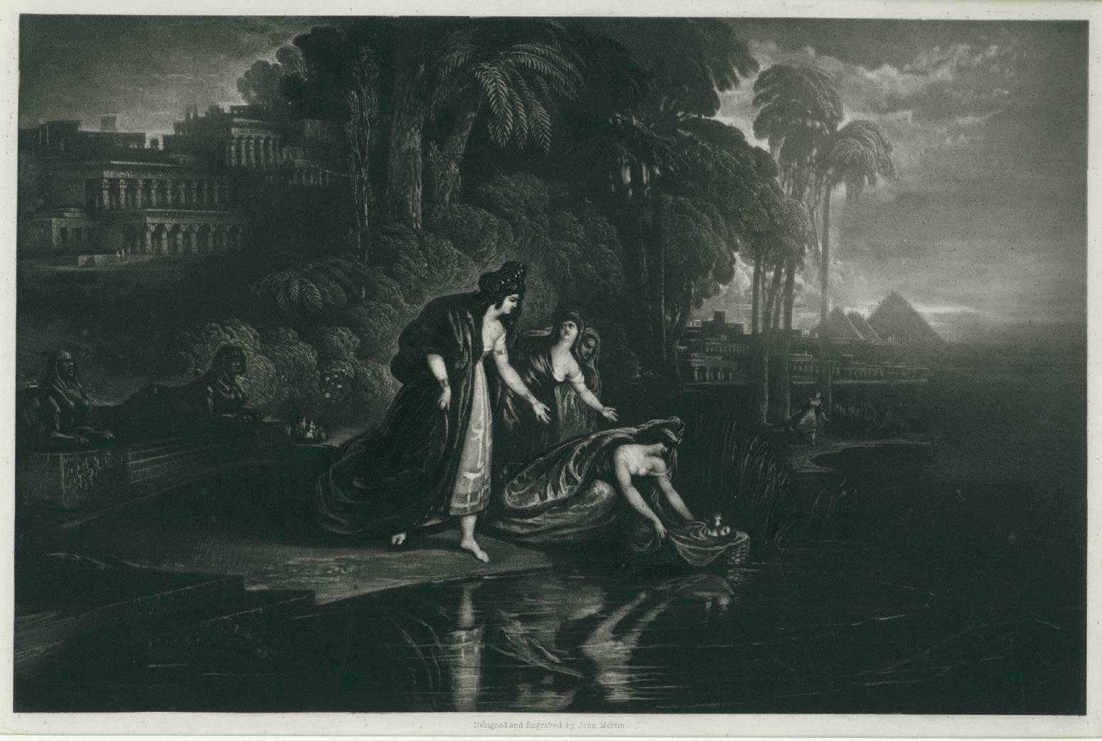 John Martin Figurative Print - The Daughter of Pharaoh finding the Infant Moses. 