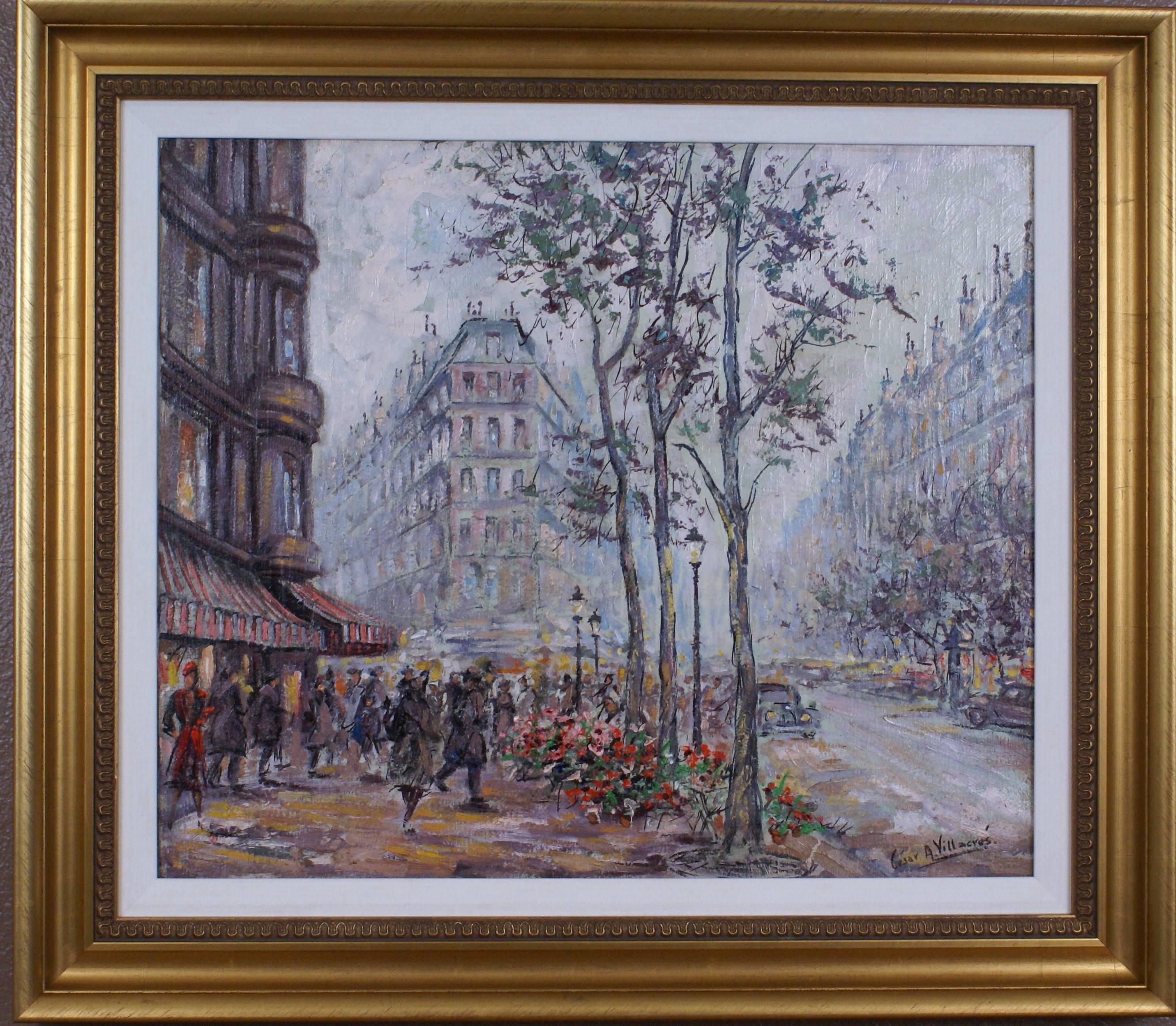 Cesar A. Villacres Landscape Painting - {Parisian Scene}