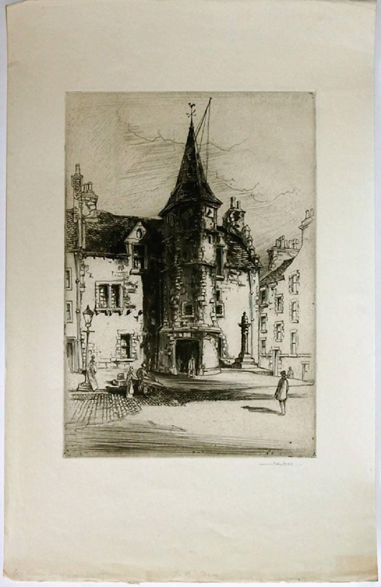 Old Town Hall, Dunbar. - Print by John Alexander Ness