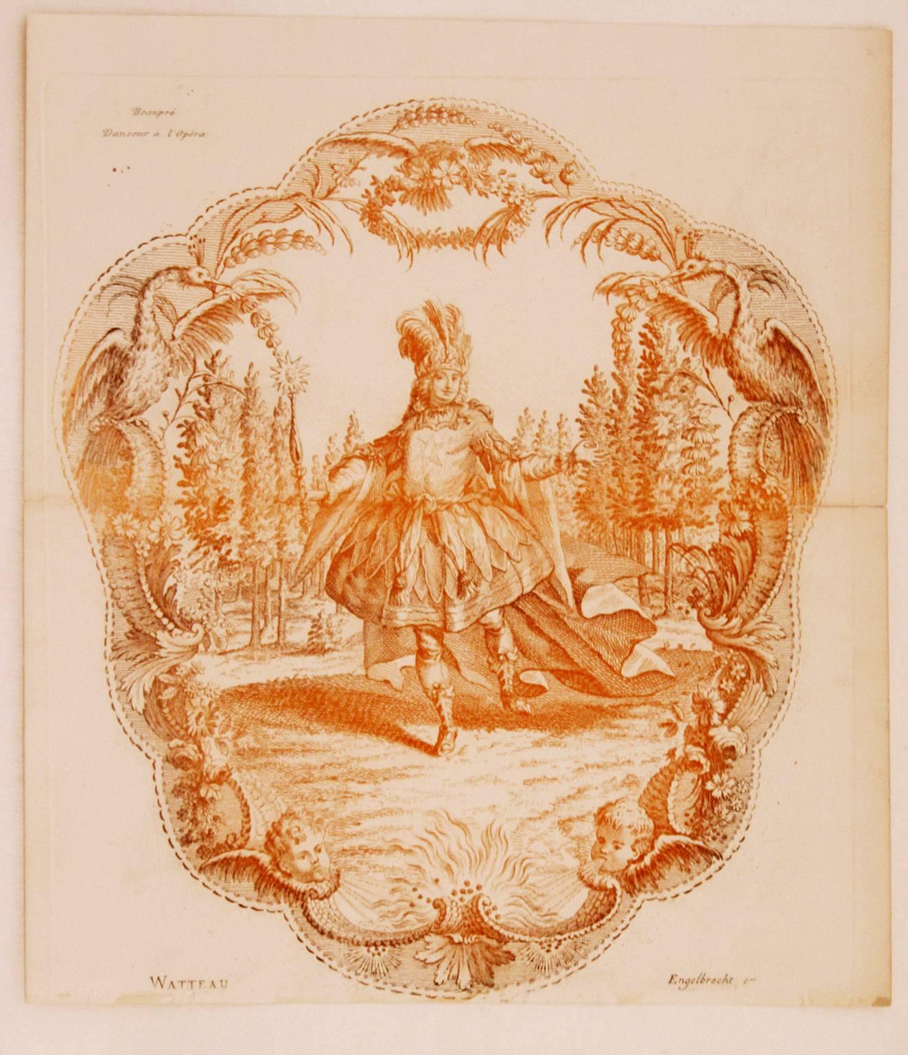  Beaupré,  Danseur à l'Opéra (Beaupré, dancer at the Opera) - Print by Jean-Antoine Watteau