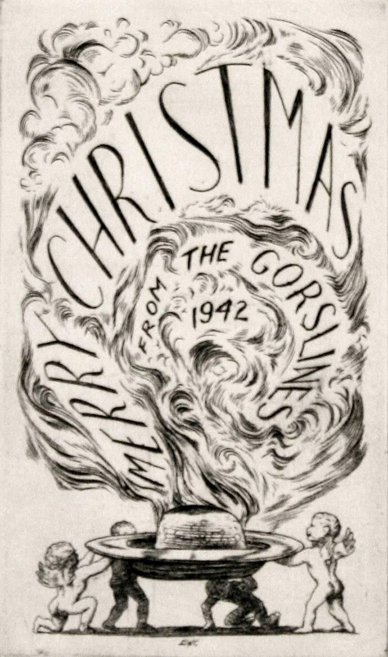 Douglas Gorsline Figurative Print - Christmas from the Gorslines