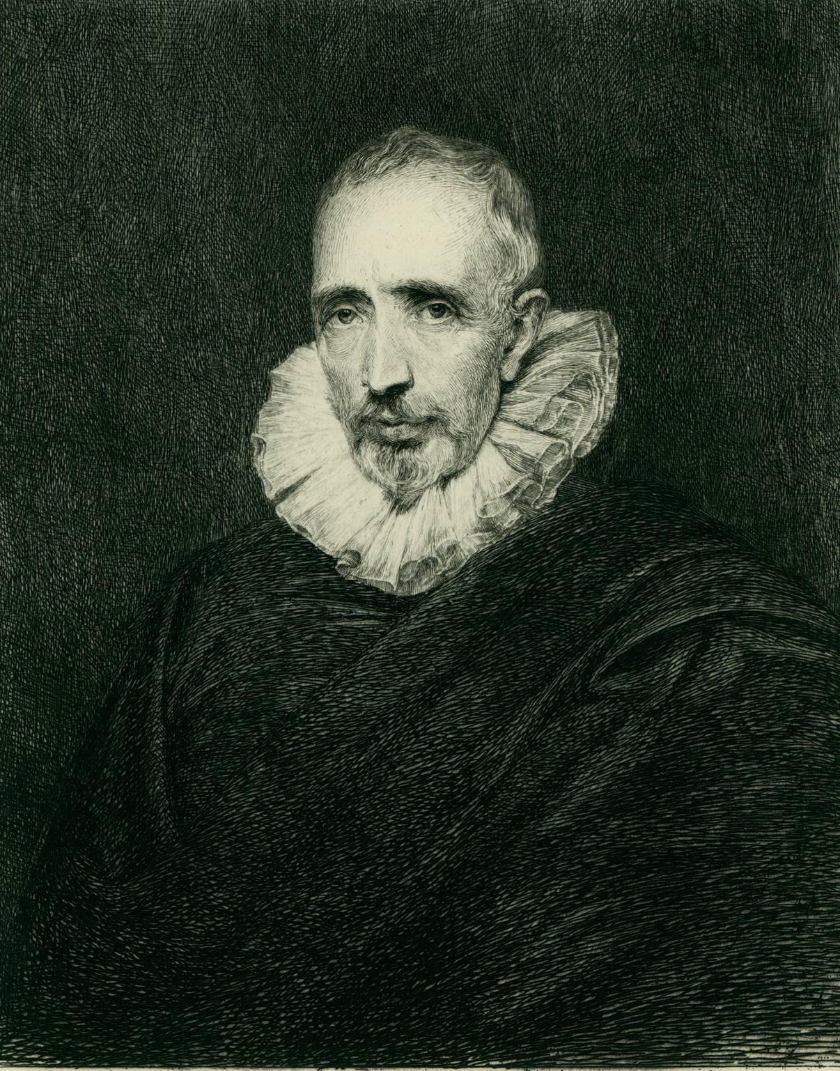 Paul-Adolphe Rajon Portrait Print - Cornelius Vander Geest (after Anthony Van Dyck 1599-1640). 