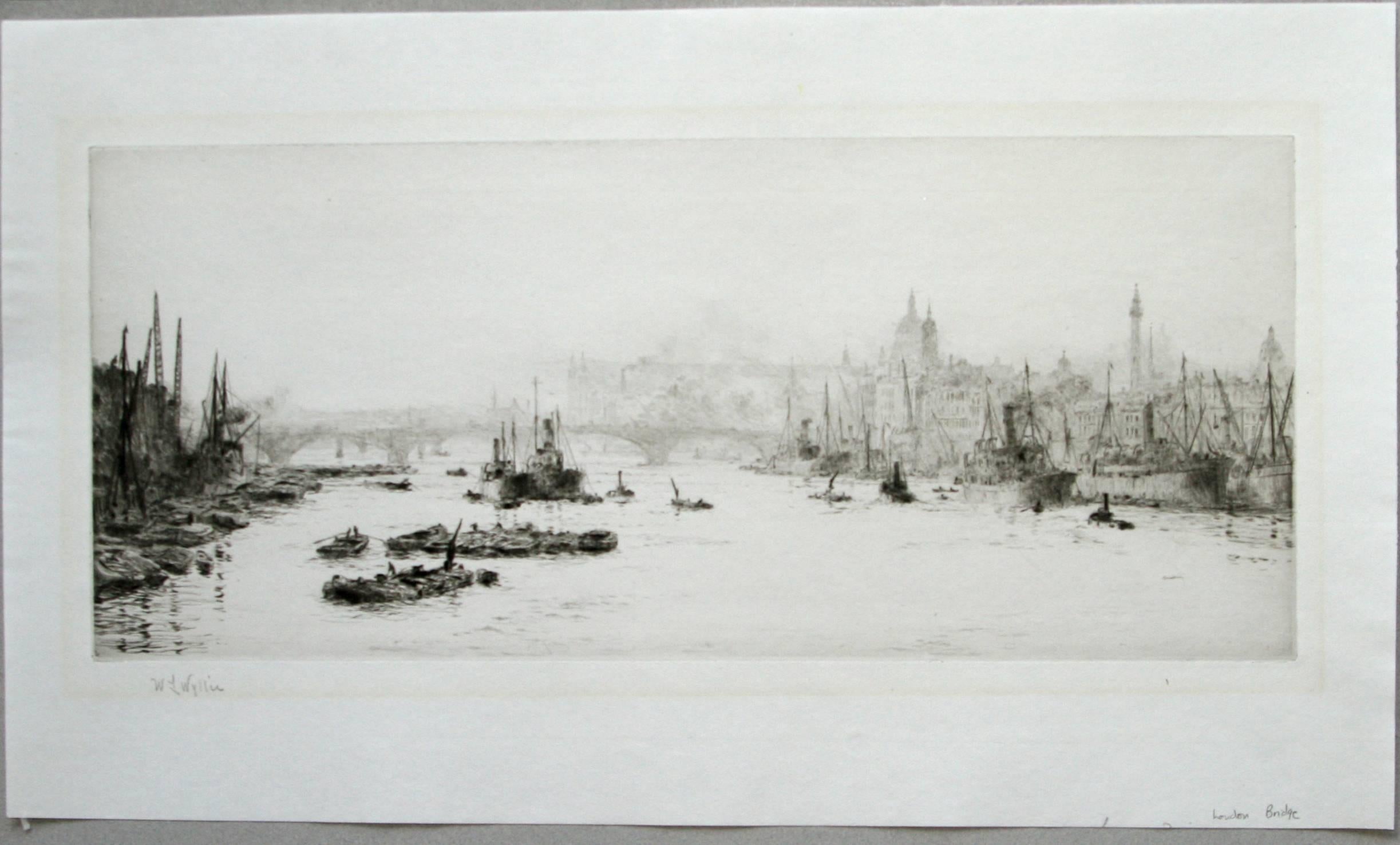 London Bridge. - Print by William Lionel Wyllie, R.A., R.I., R.E.