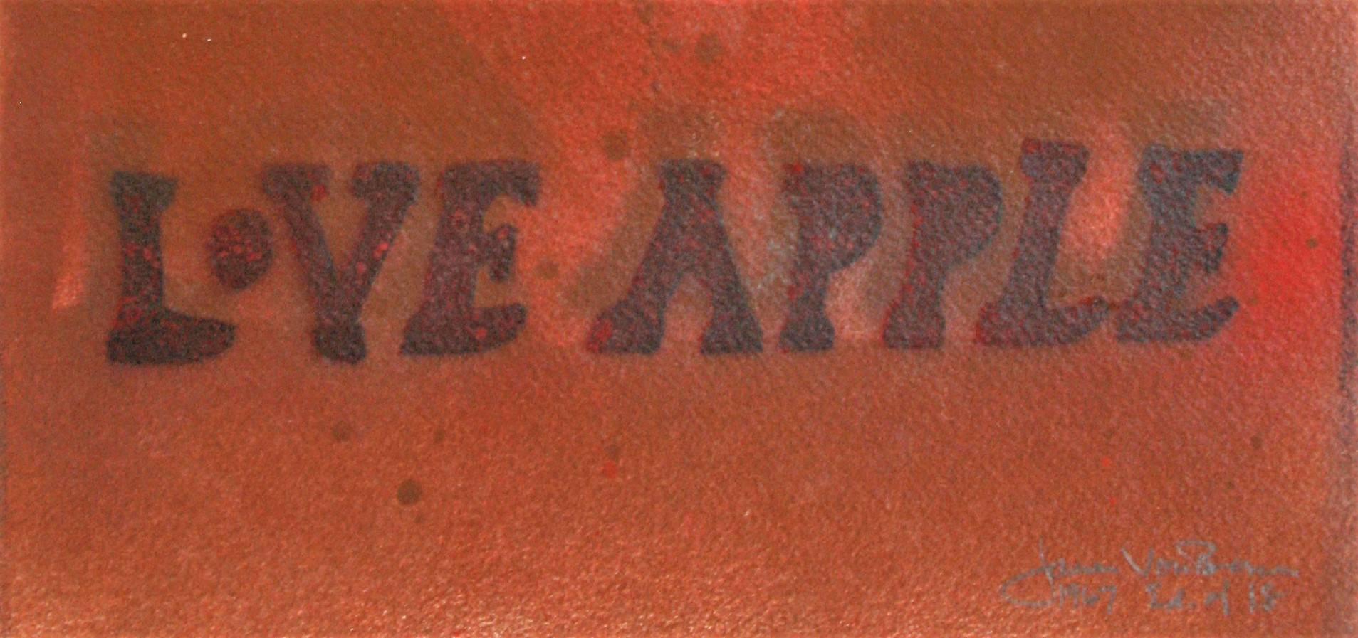 Manzana del amor (fondo Brown Brothers). - Abstract Print Marrón de Jane Martin VonBosse