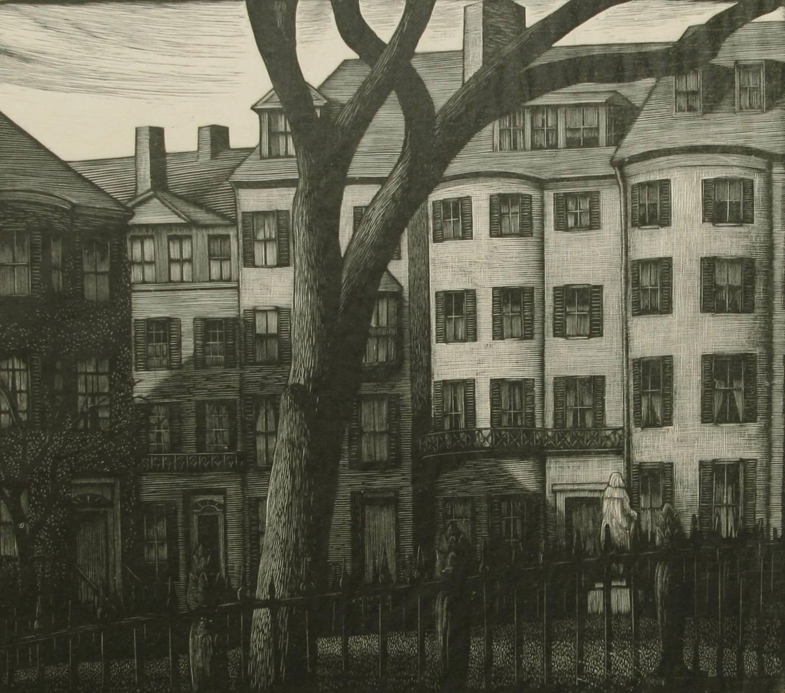 Thomas Willoughby Nason Abstract Print - Louisburg Square