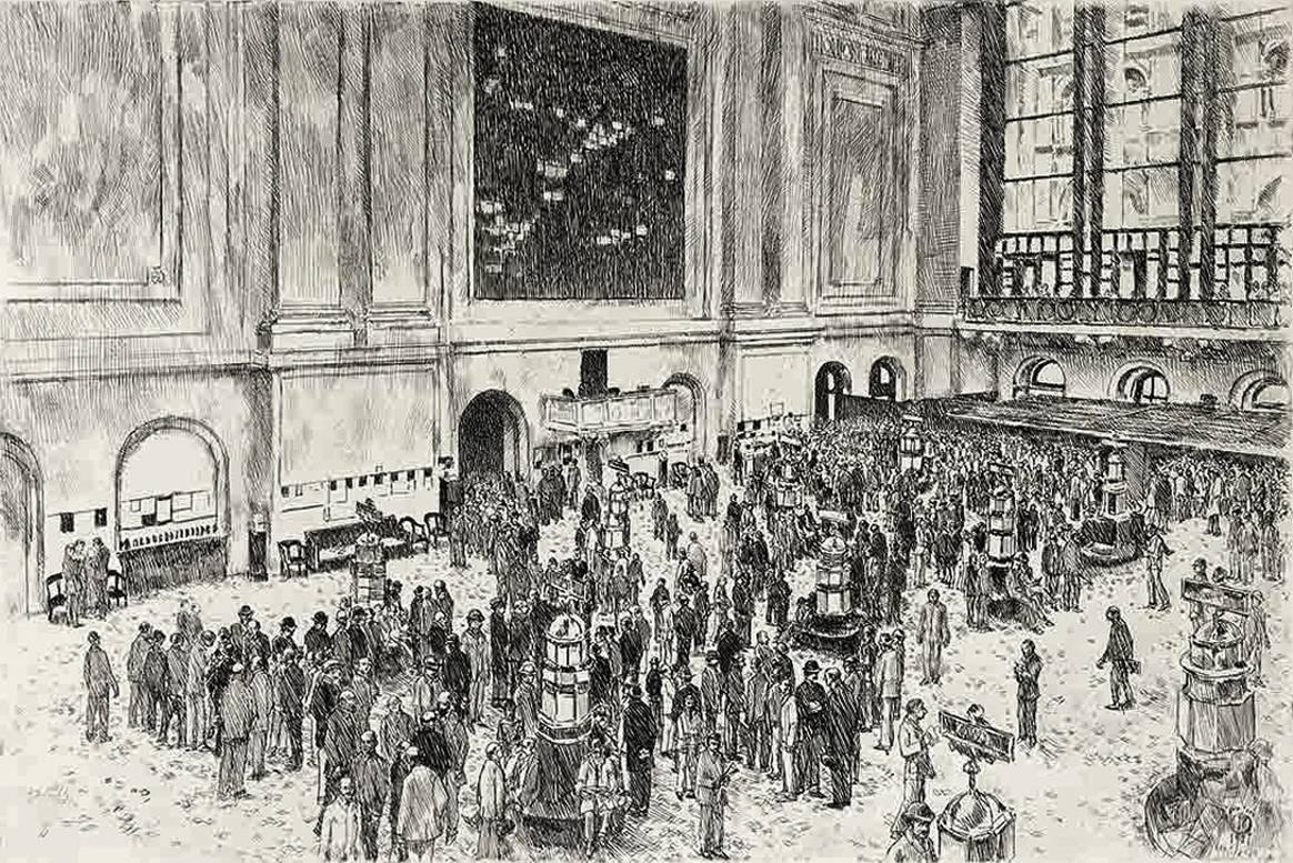 Floor of the Stock Exchange - Print by Childe Hassam