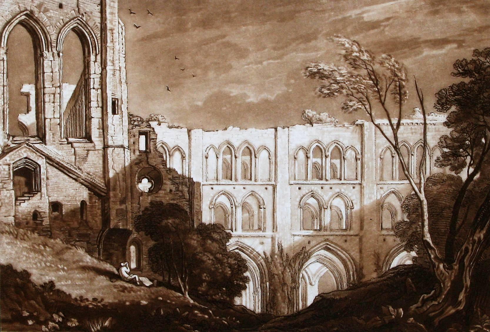 J.M.W. Turner Landscape Print - Rivaux Abbey, Yorkshire