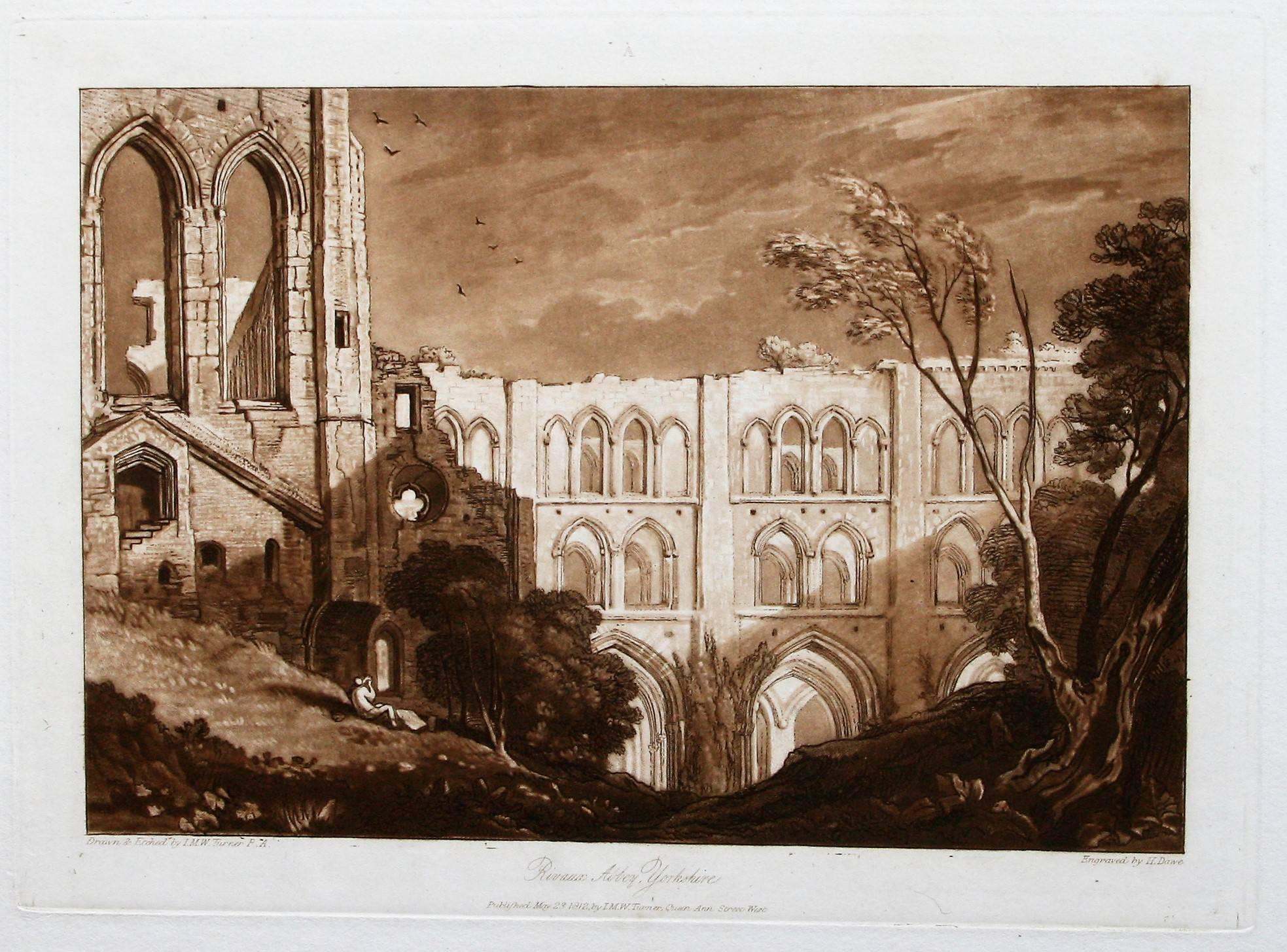 Rivaux Abbey, Yorkshire - Romantic Print by J.M.W. Turner