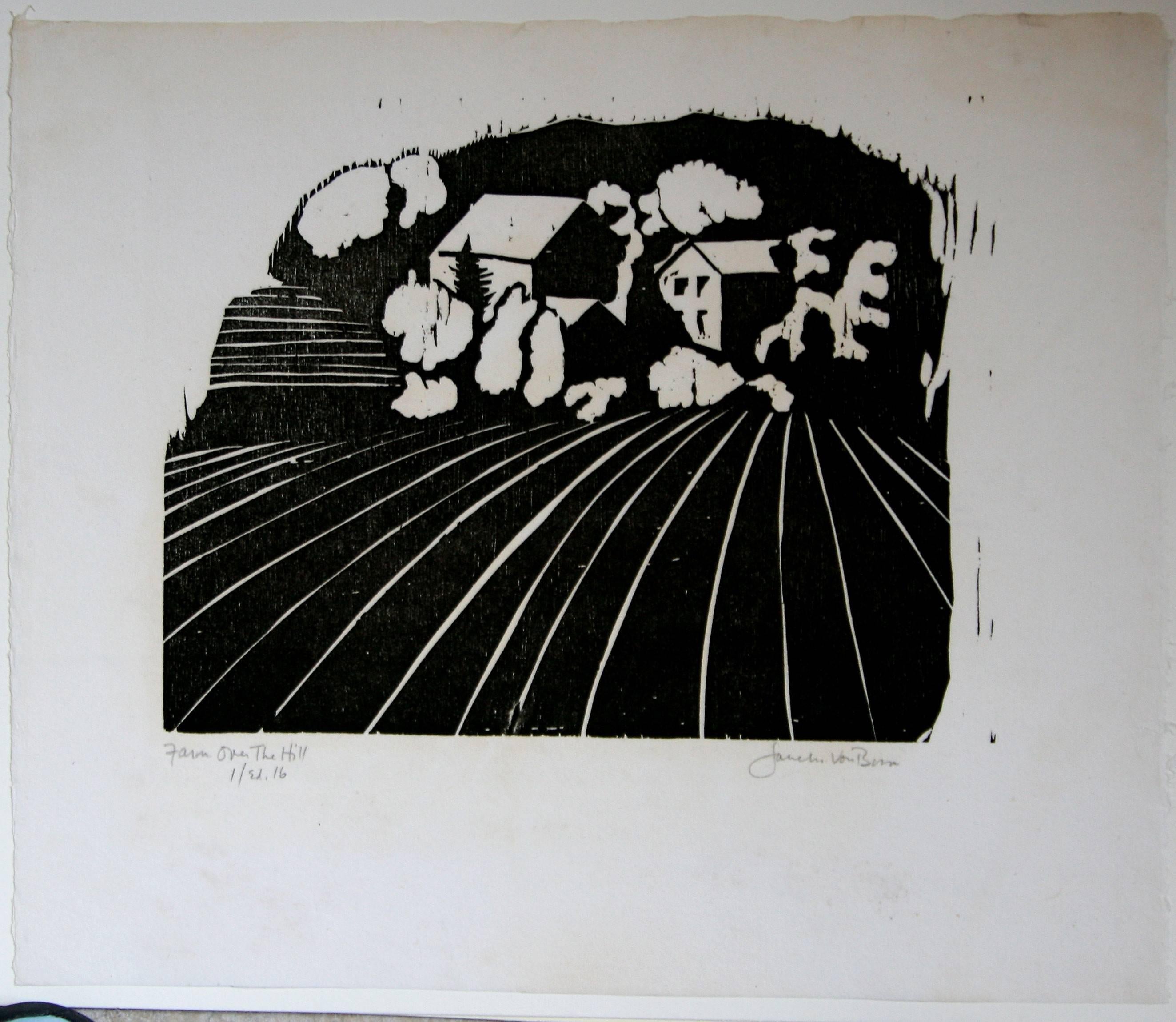 Farm over the Hill - Print by Jane Martin VonBosse