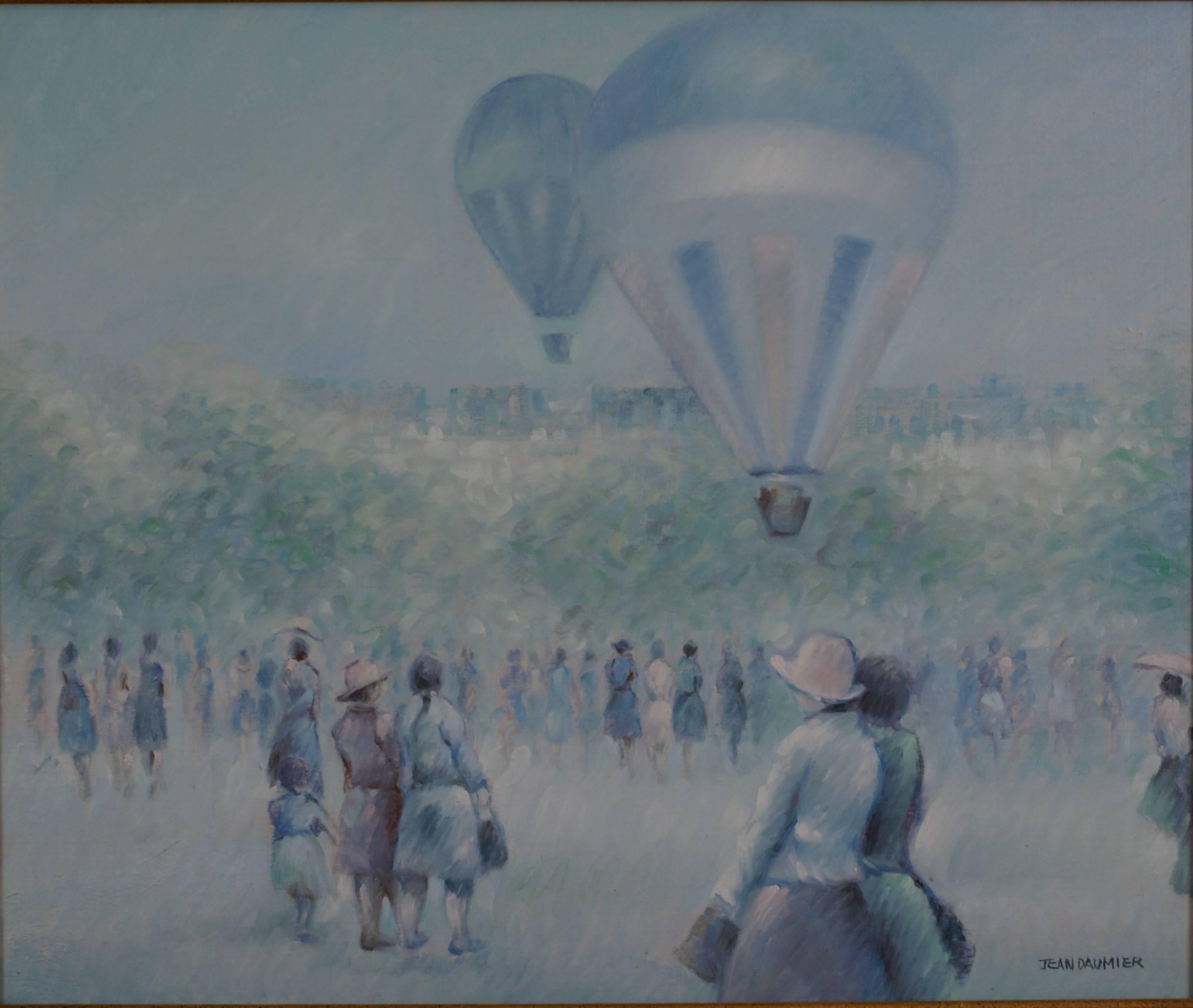 Hot Air Balloons - Painting by Jean Daumier