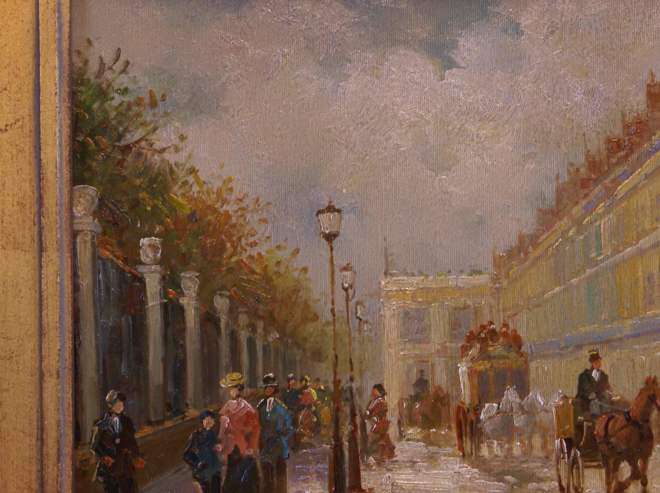 Rue de Rivoli, Paris - Painting by T.E. Pencke