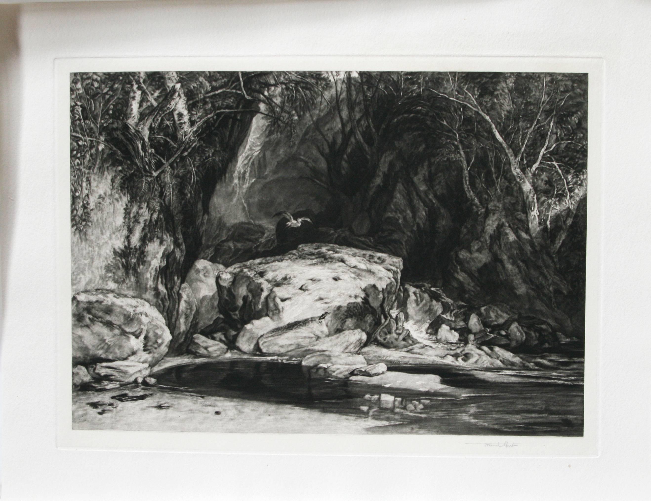 A Yorkshire Dell or The Heron’s Pool. - Print by Sir Frank Short