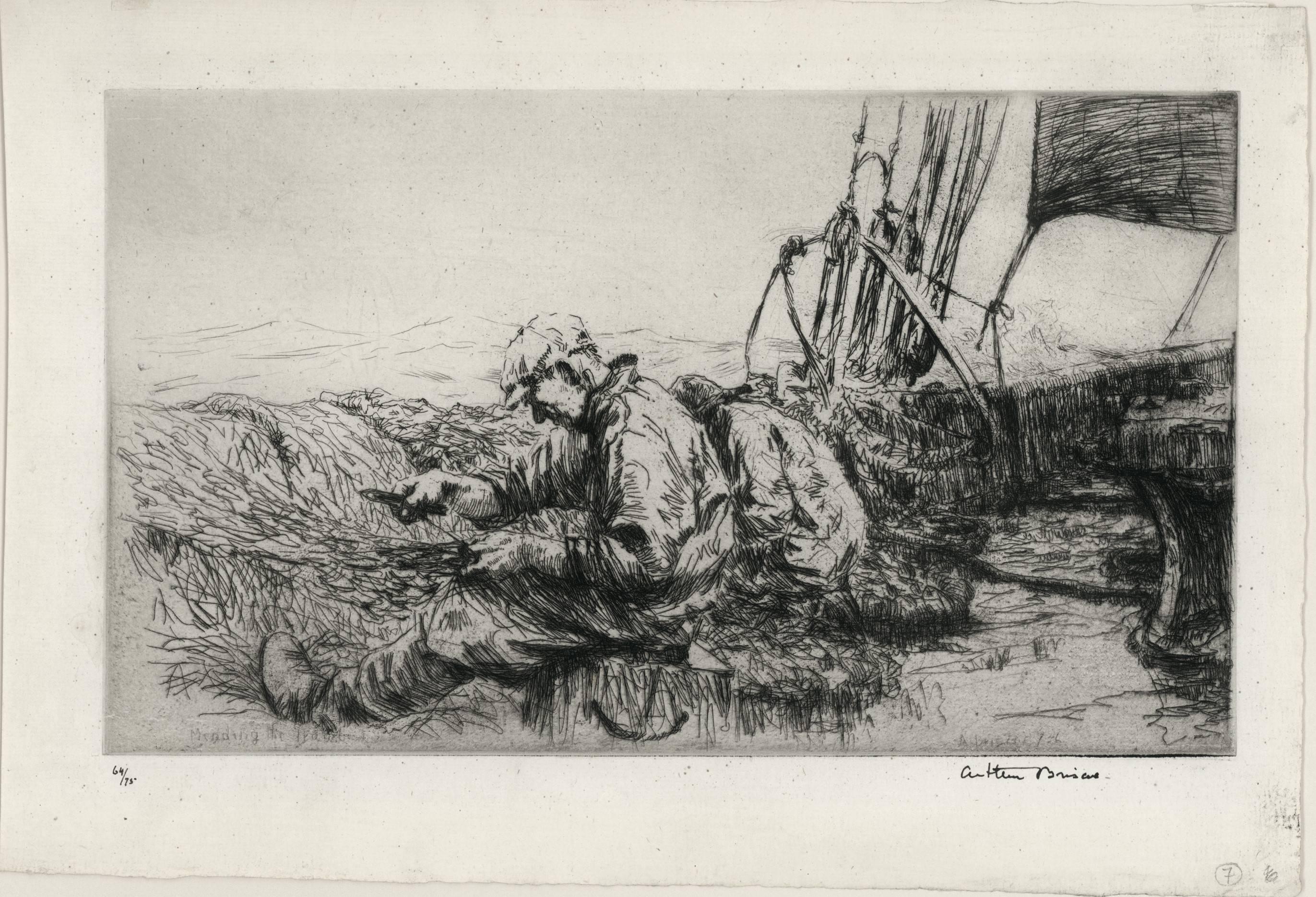 Mending the Trawl, plate 3. - Print by Arthur John Trevor Briscoe