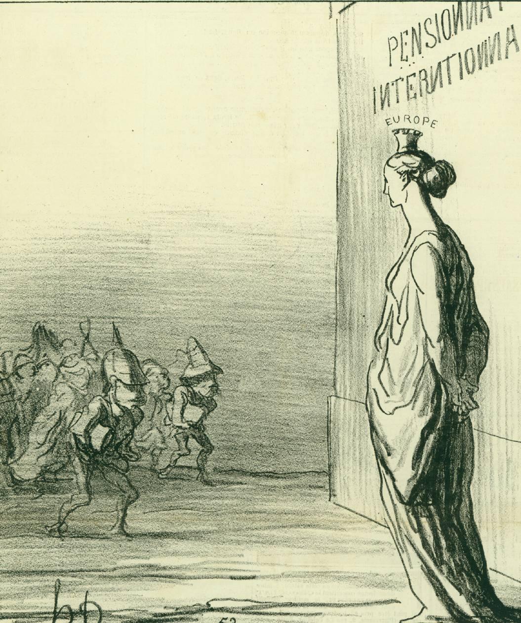 Honoré Daumier Figurative Print - LA RENTRÉE. (The Return)