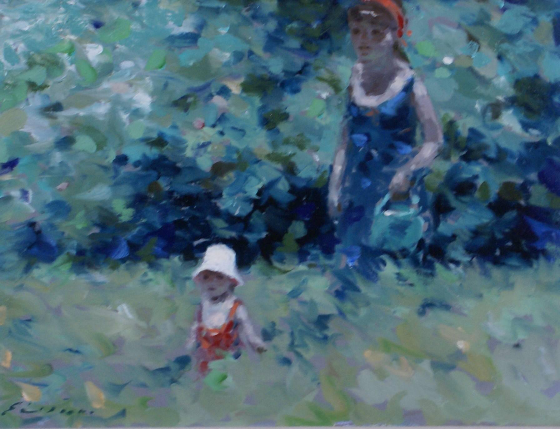 A Summer Stroll - Painting by André Gisson