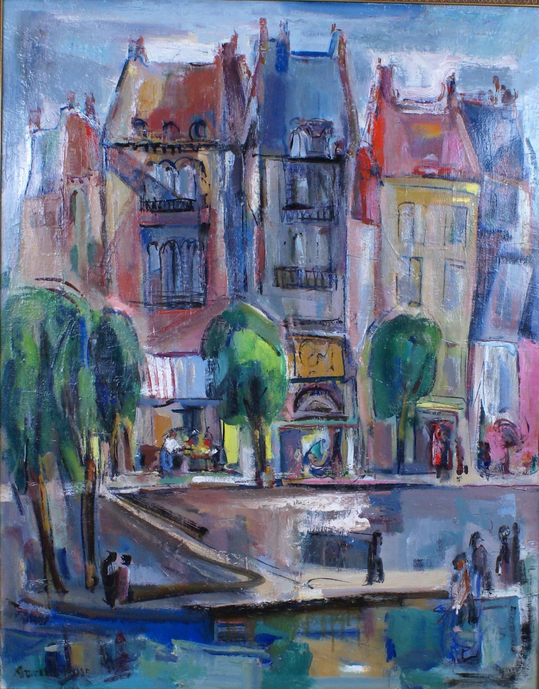Along the Quai - Painting by Marion Huse