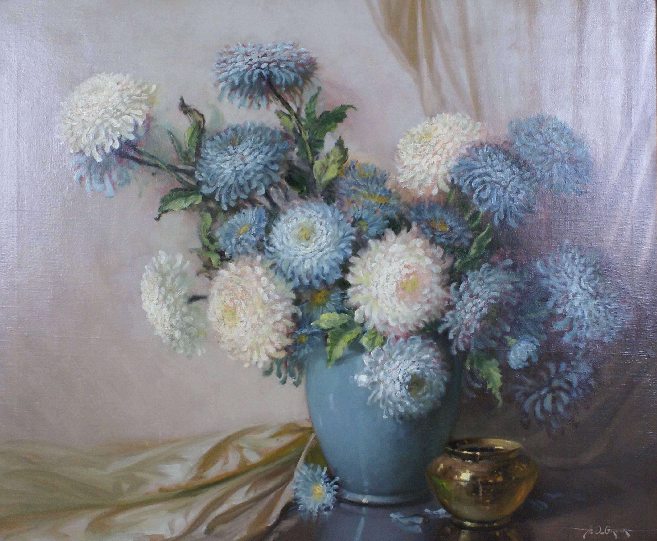 Floral Still Life - Painting by A.D. Greer