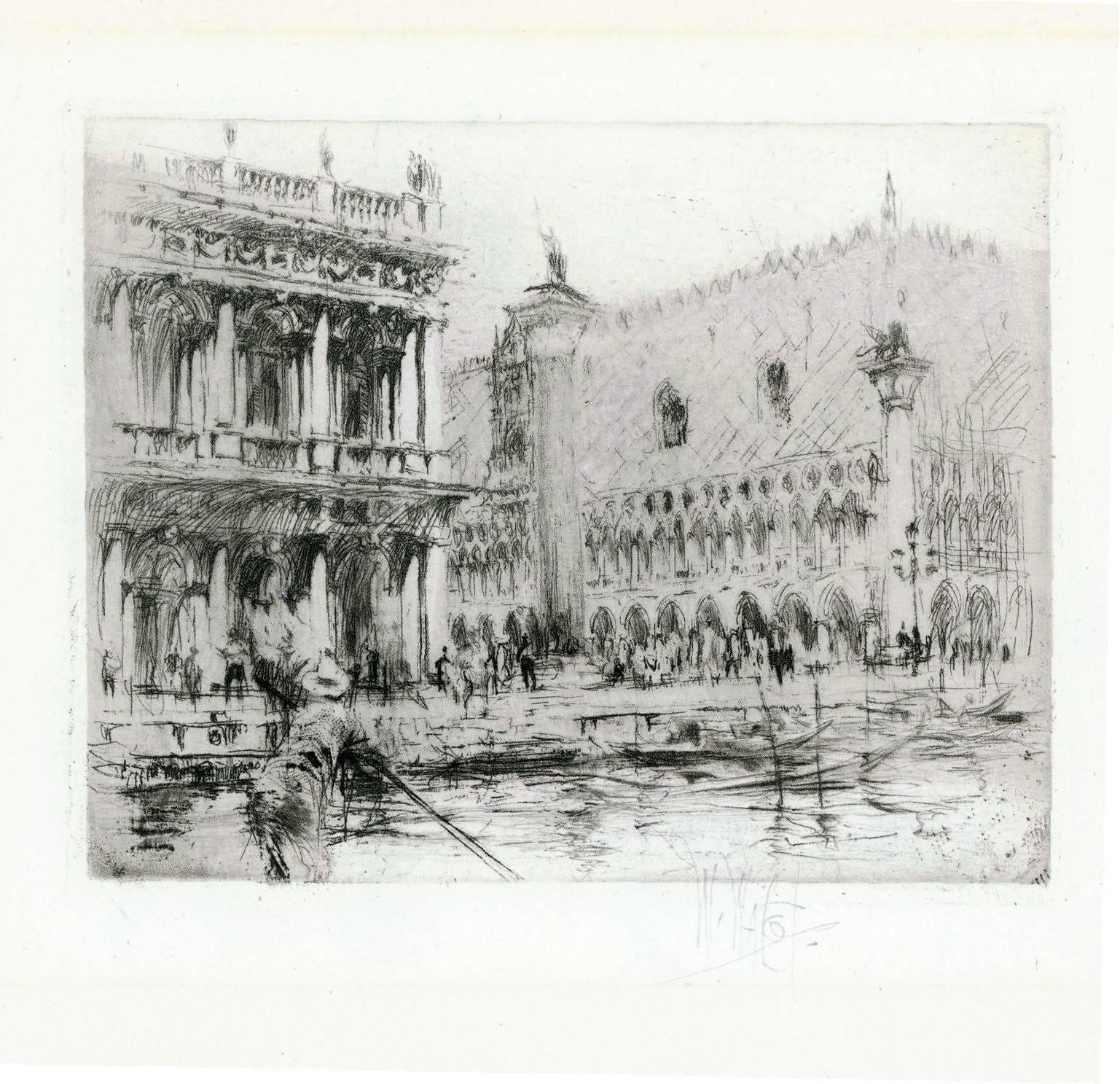 The Piazza San Marco, Venice. - Print by William Walcot, R.E., Hon.R.I.B.A.
