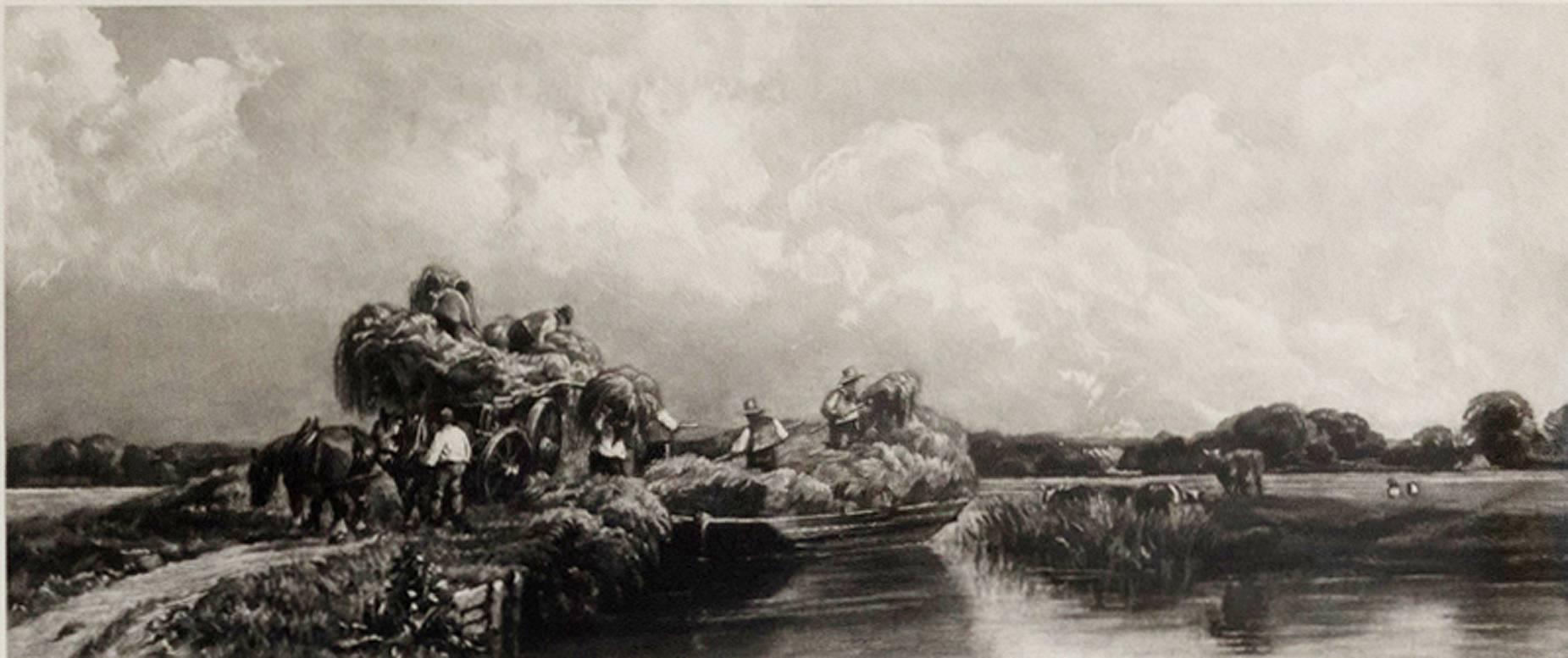 A Roman Canal  (after the water-colour drawing by Peter De Wint, 1784--1849).  - Print by Sir Frank Short