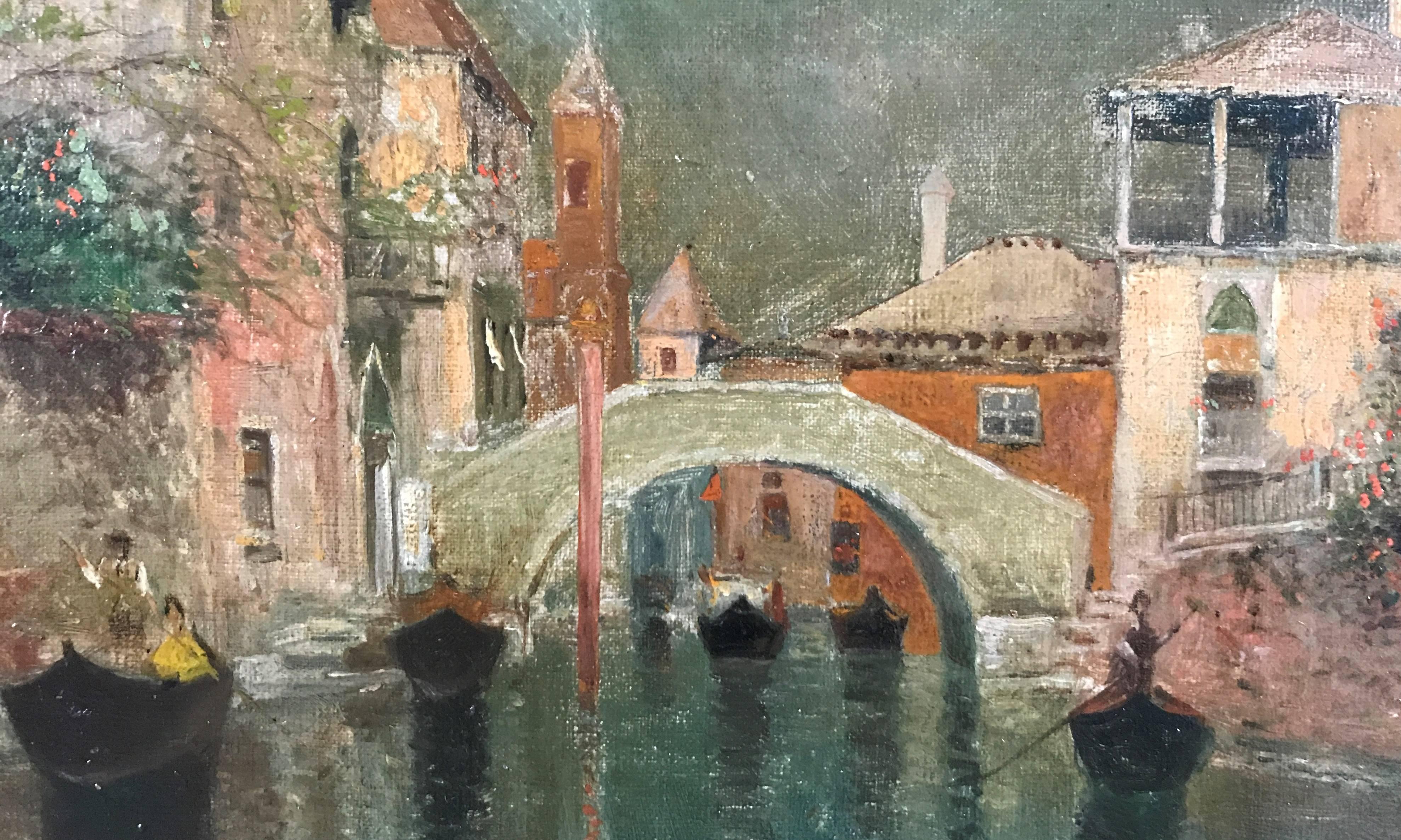 Venice - Brown Landscape Painting by Henry Pember Smith
