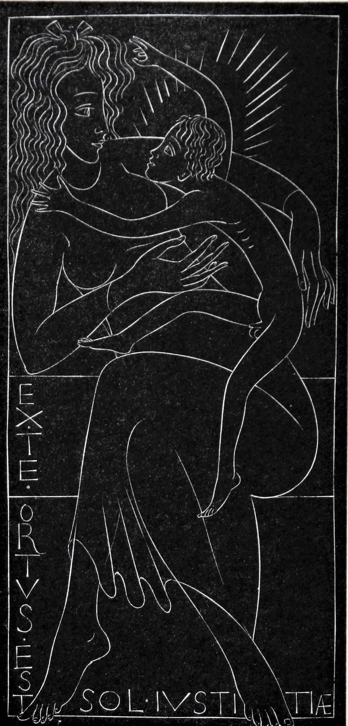 Portrait Print Eric Gill - Vierge et Enfant.