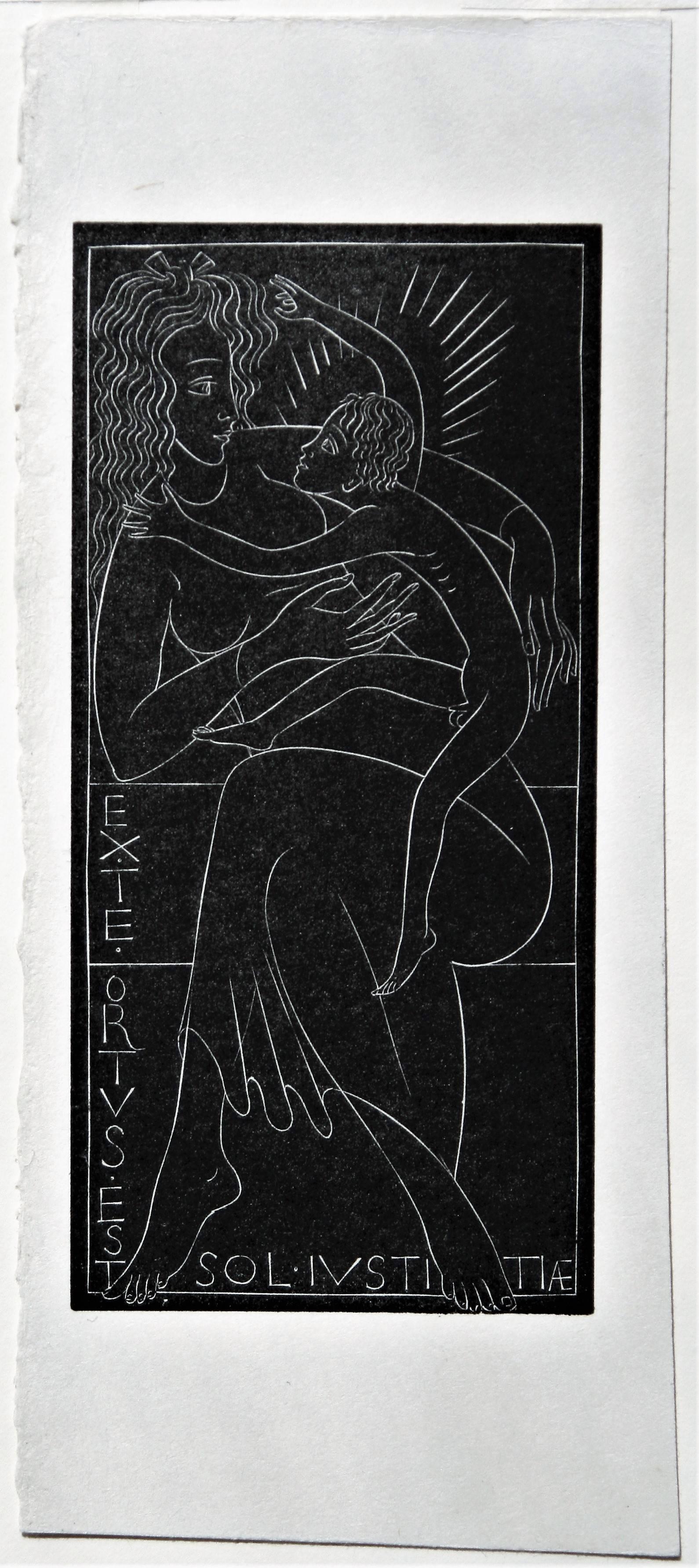 Jungfrau und Kind. – Print von Eric Gill
