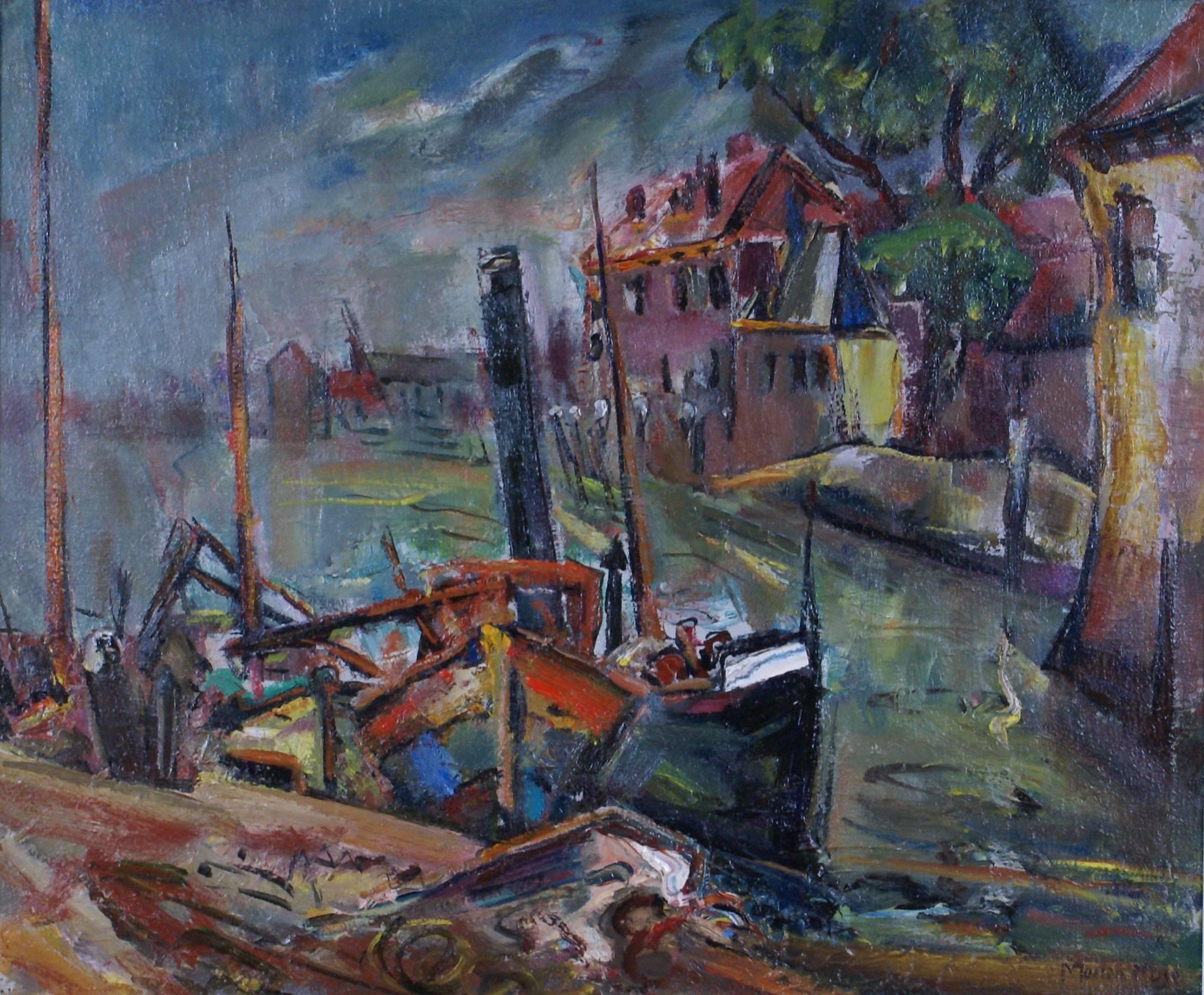 {The Wharf} - Painting by Marion Huse