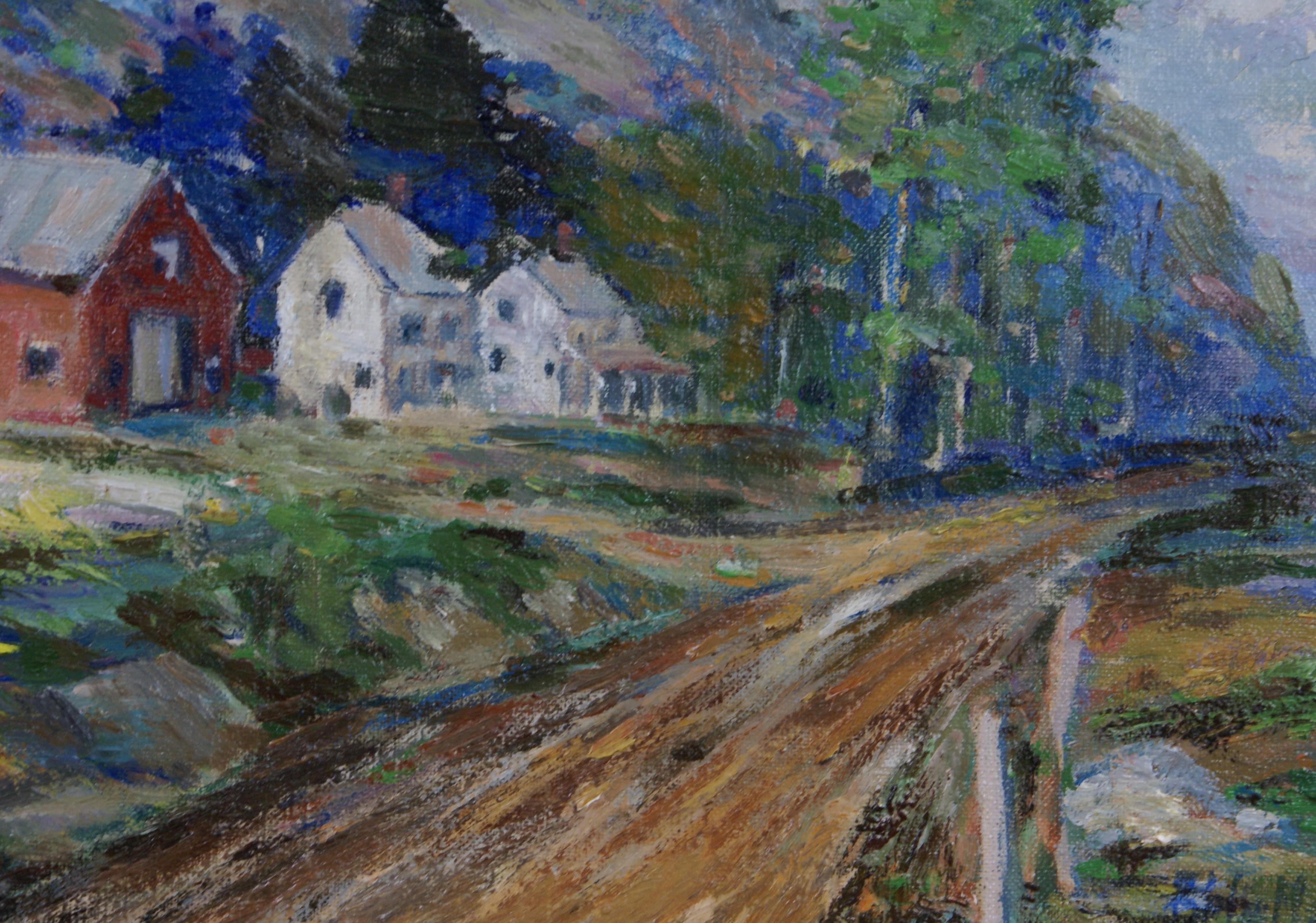 New Hampshire - Gray Abstract Painting by Peter Bela Mayer