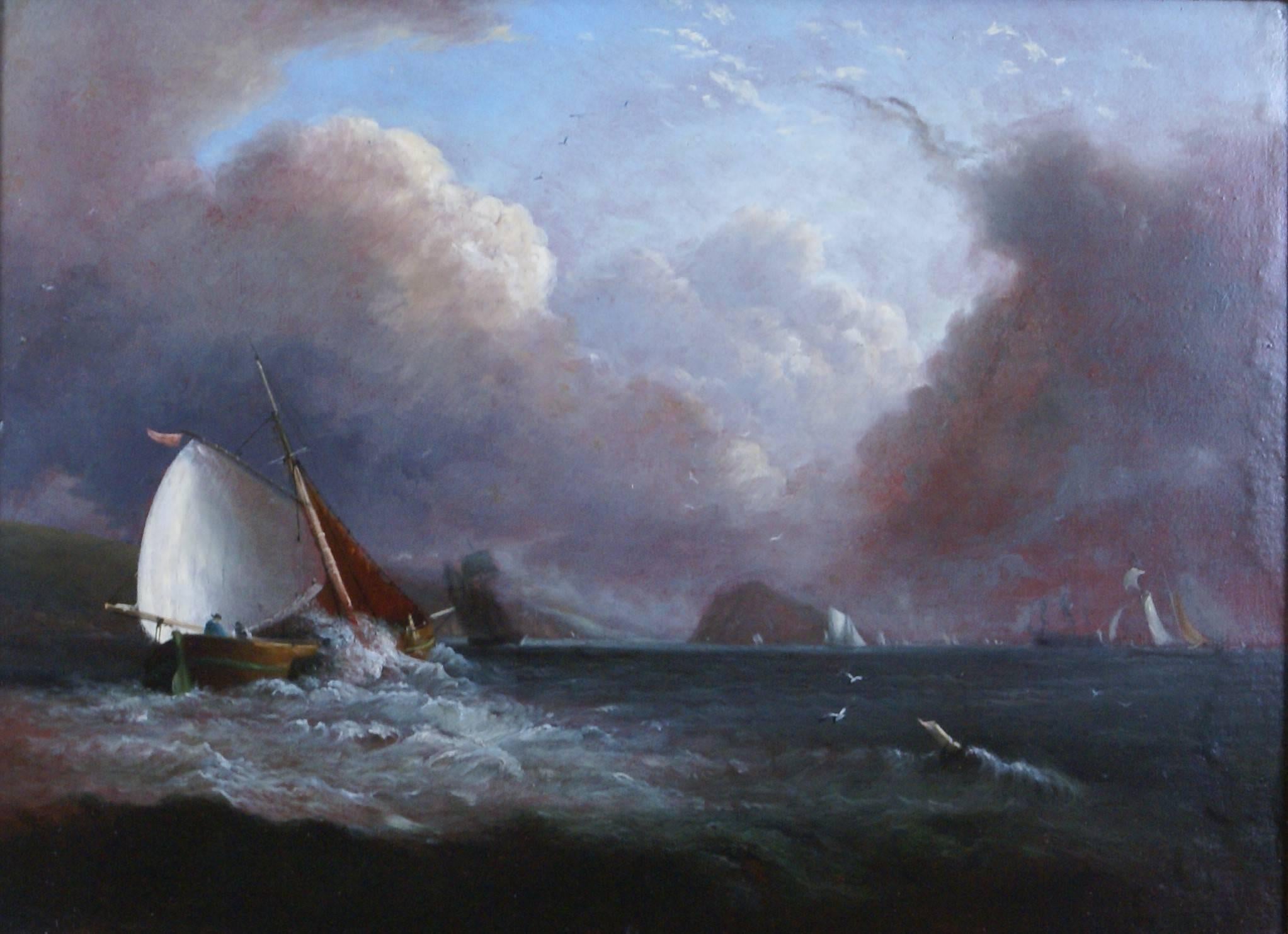 The Mewstone off Plymouth Sound - Painting by Unknown