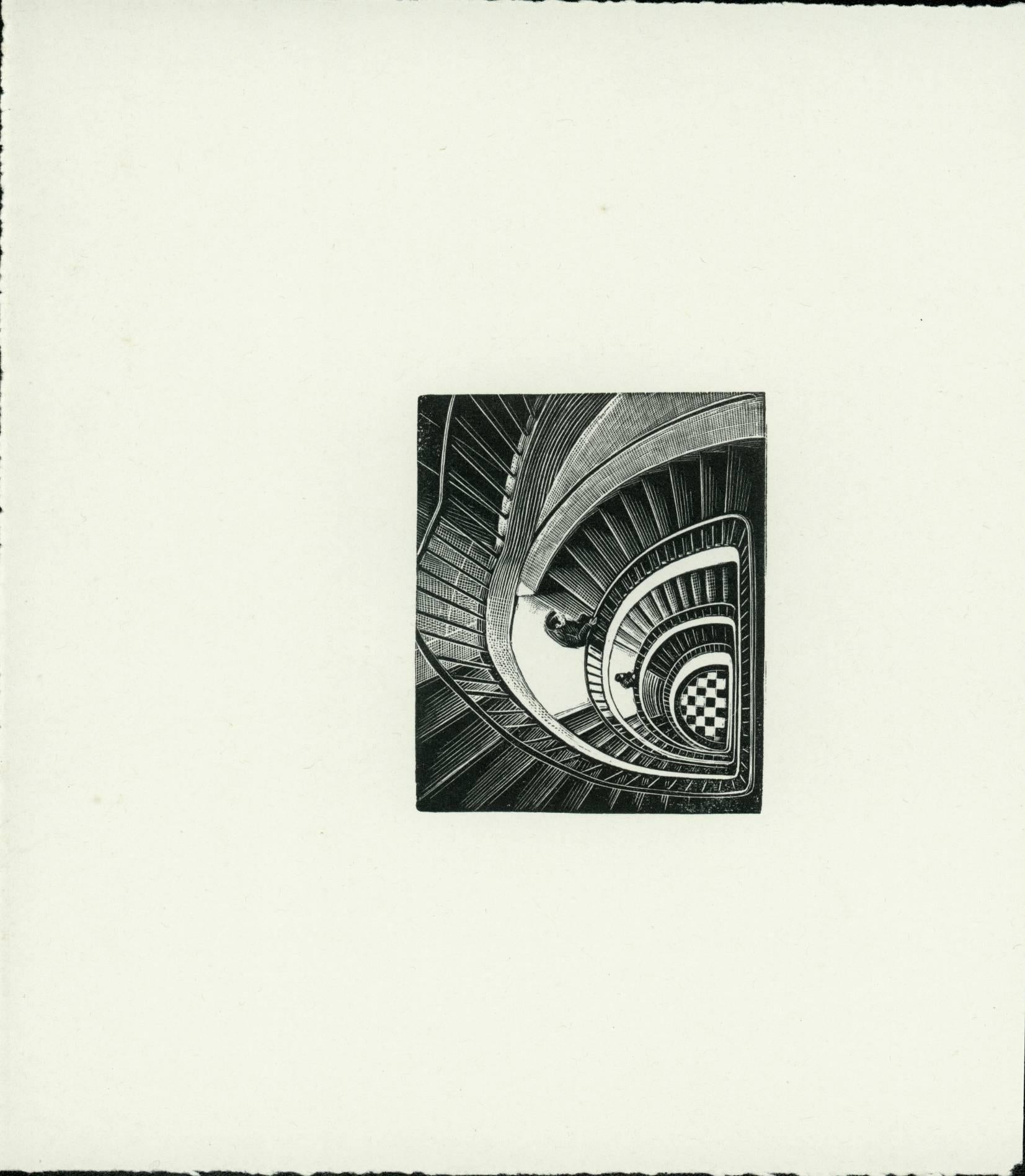Littauer Center Staircase [Harvard University, Cambridge, Massachusetts]. - Print by Thomas Willoughby Nason