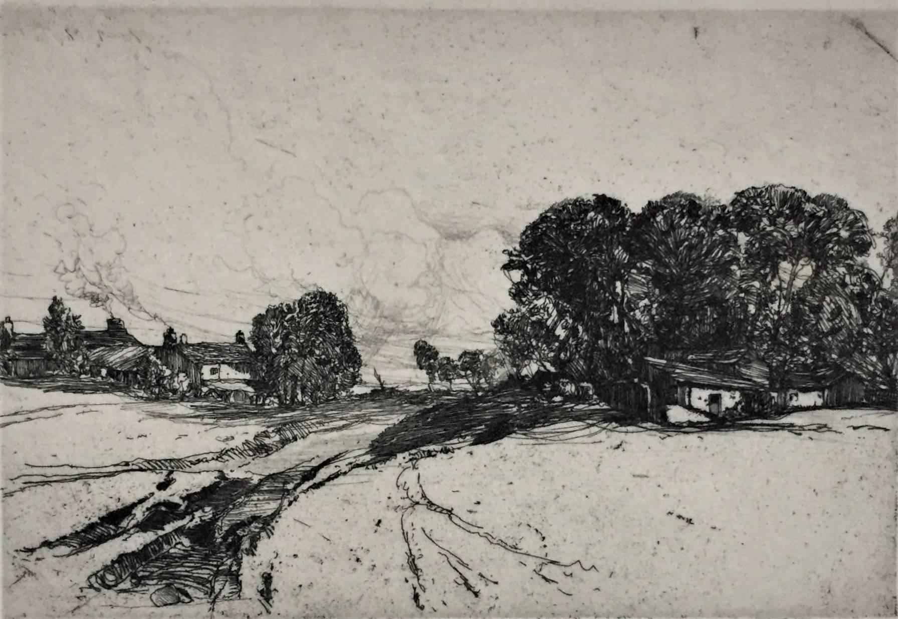 Oliver Hall, R.A., R.E., R.S.W. Landscape Print - A Yorkshire Road