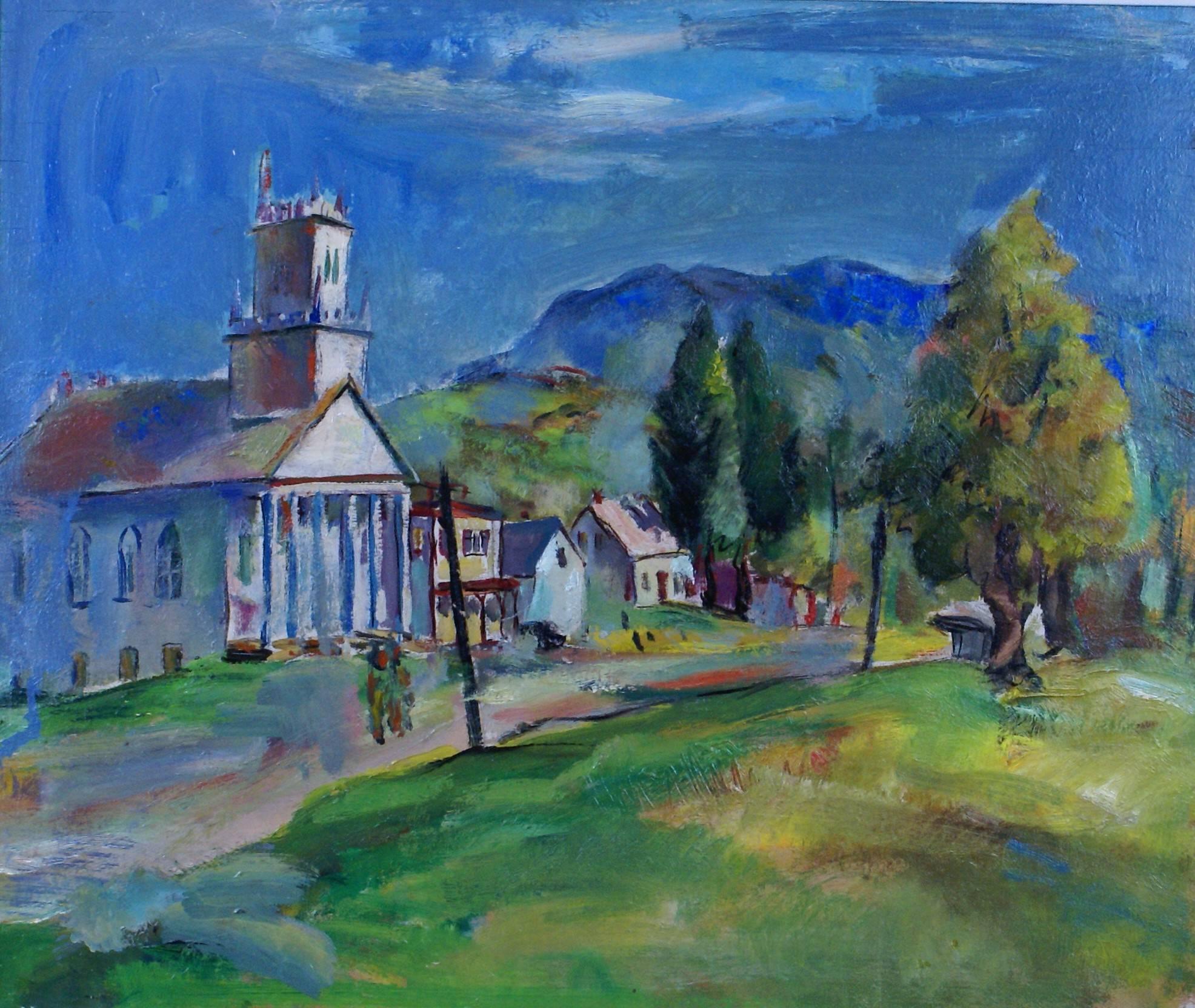 Le Village Lane - Painting de Marion Huse