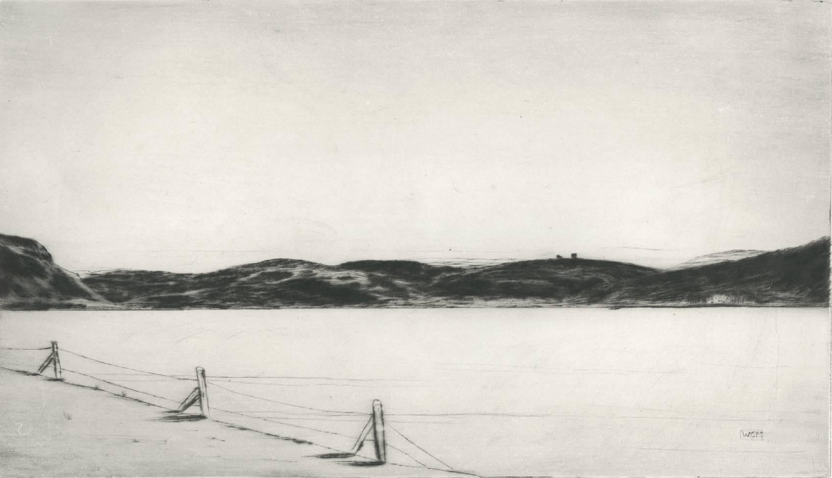 William Hugh Canning Montgomerie Landscape Print – Dart im Dart-Stil