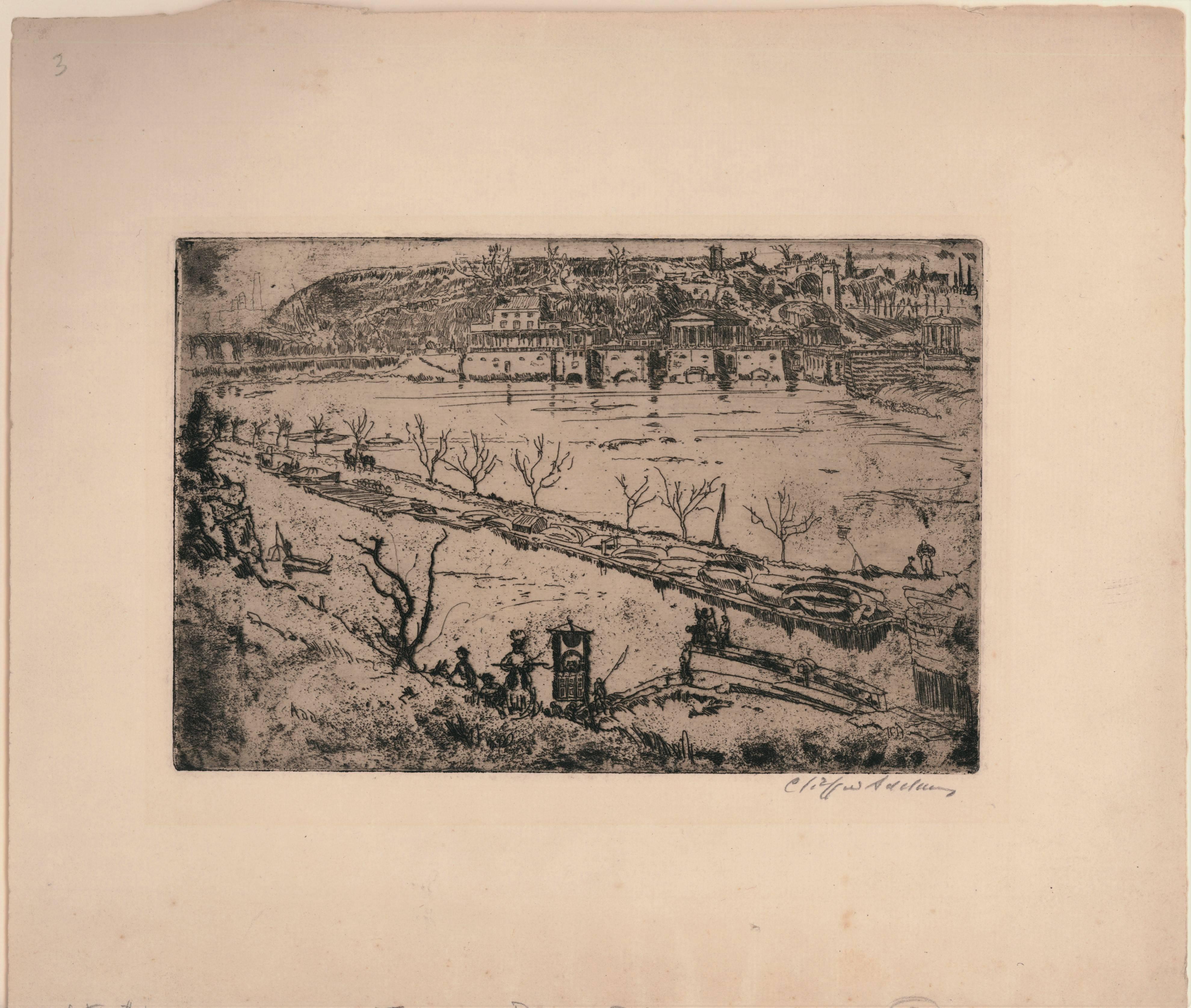 Fairmont Dam, Philadelphia - Print by Clifford Isaac Addams