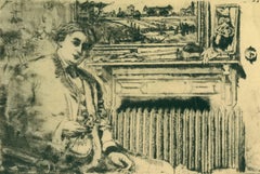 Antique Man By a Radiator.