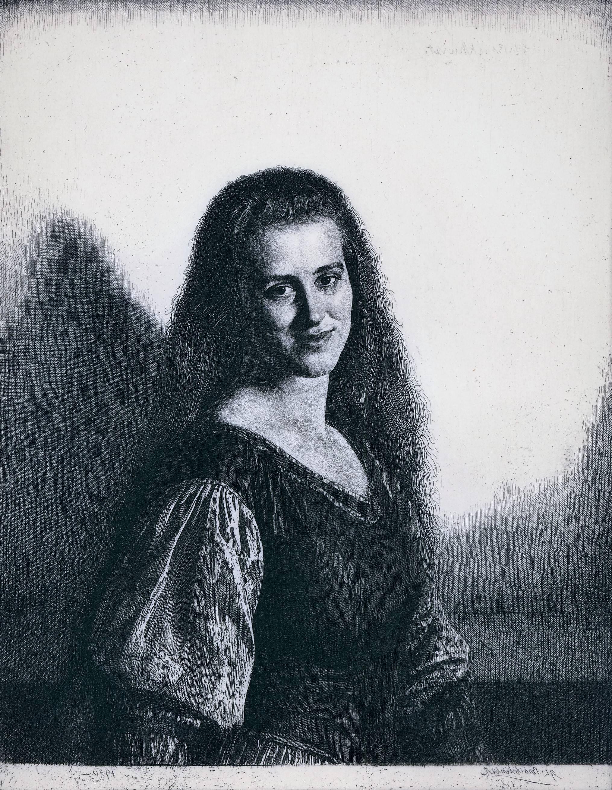 Gerald Leslie Brockhurst Portrait Print - Anaïs No. 2