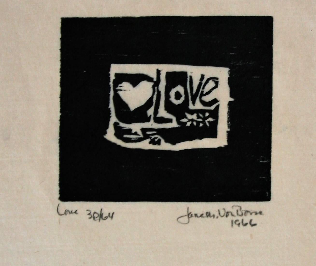 Love (black background). - American Modern Print by Jane Martin VonBosse